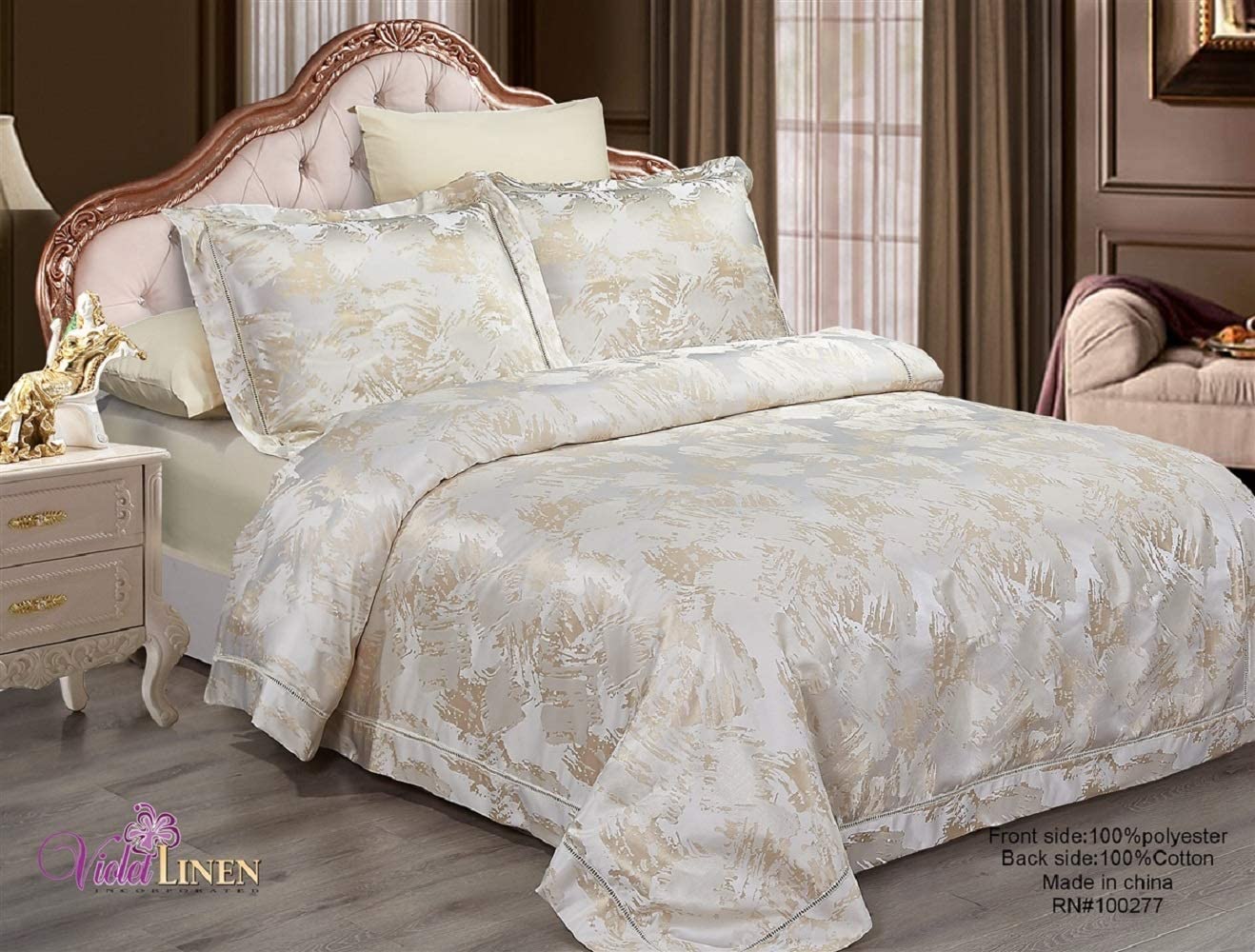Price:$267.28 Linen Classic Pattern Bedding Duvet Cover Set, Twin 39-inch, Gold : Home & Kitchen
