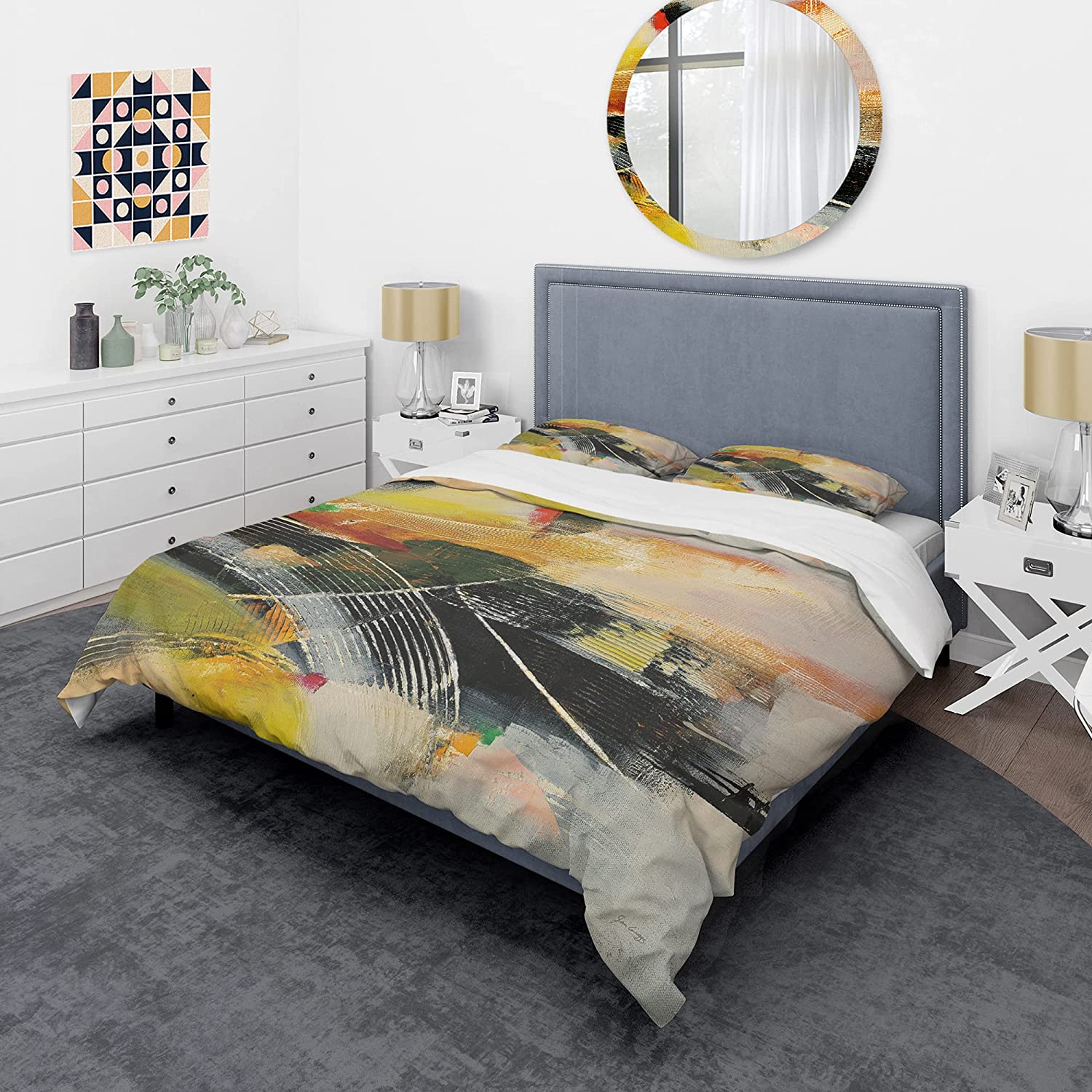 Price:$85.76 'End of The Orange Rainbow I' Glam Duvet Cover Set : Home & Kitchen