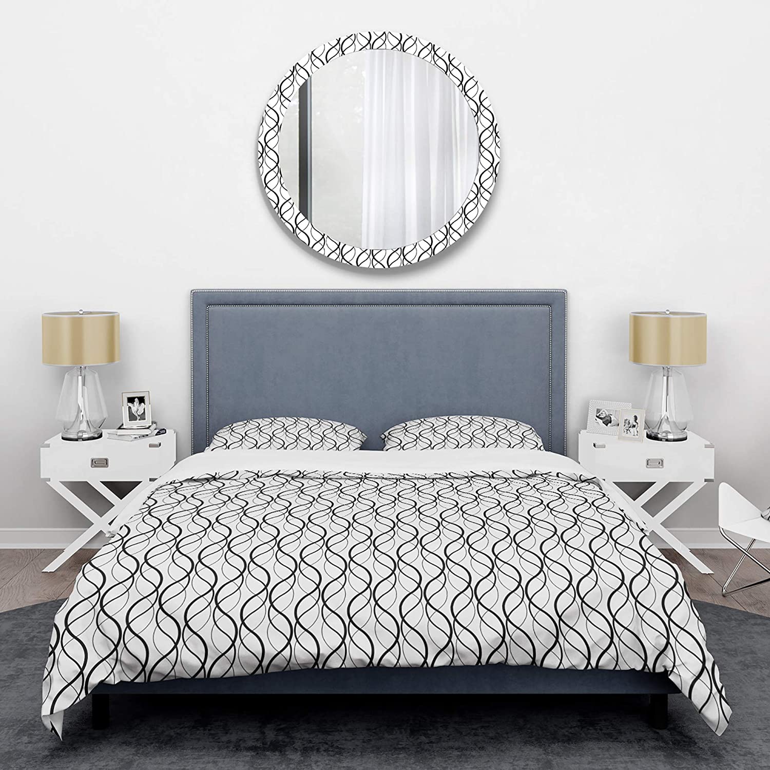 Price:$86.86 'Retro Geometrical Abstract Minimal Pattern X' Mid-Century Modern Duvet Cover Set : Home & Kitchen