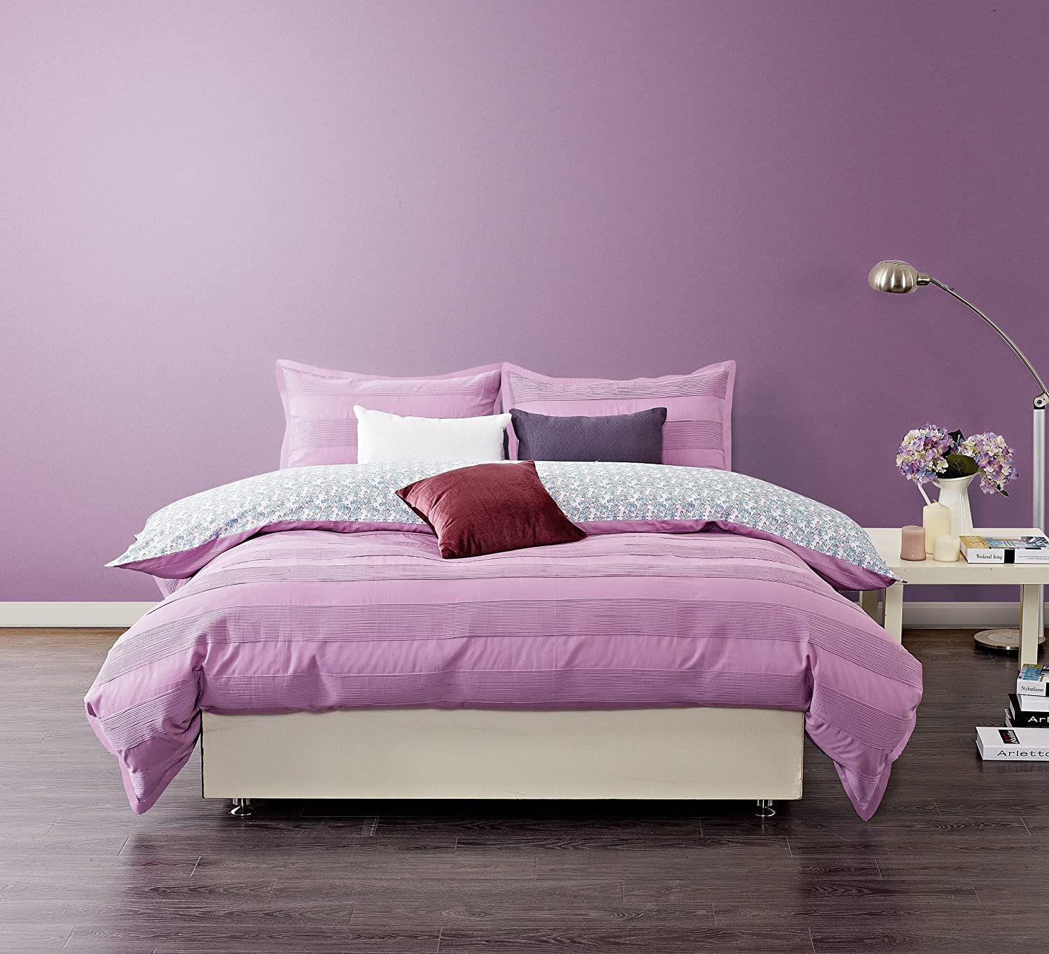 Price:$109.49 3 Piece Vasalis Organic Cotton Duvet Set, Full, Pink : Home & Kitchen