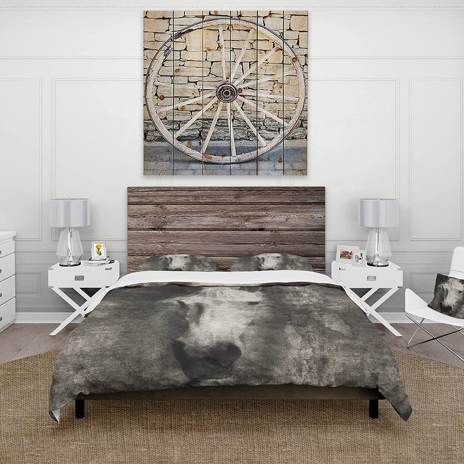 Price:$85.76 'Farmhouse Horse II' Farmhouse Duvet Cover Set : Home & Kitchen