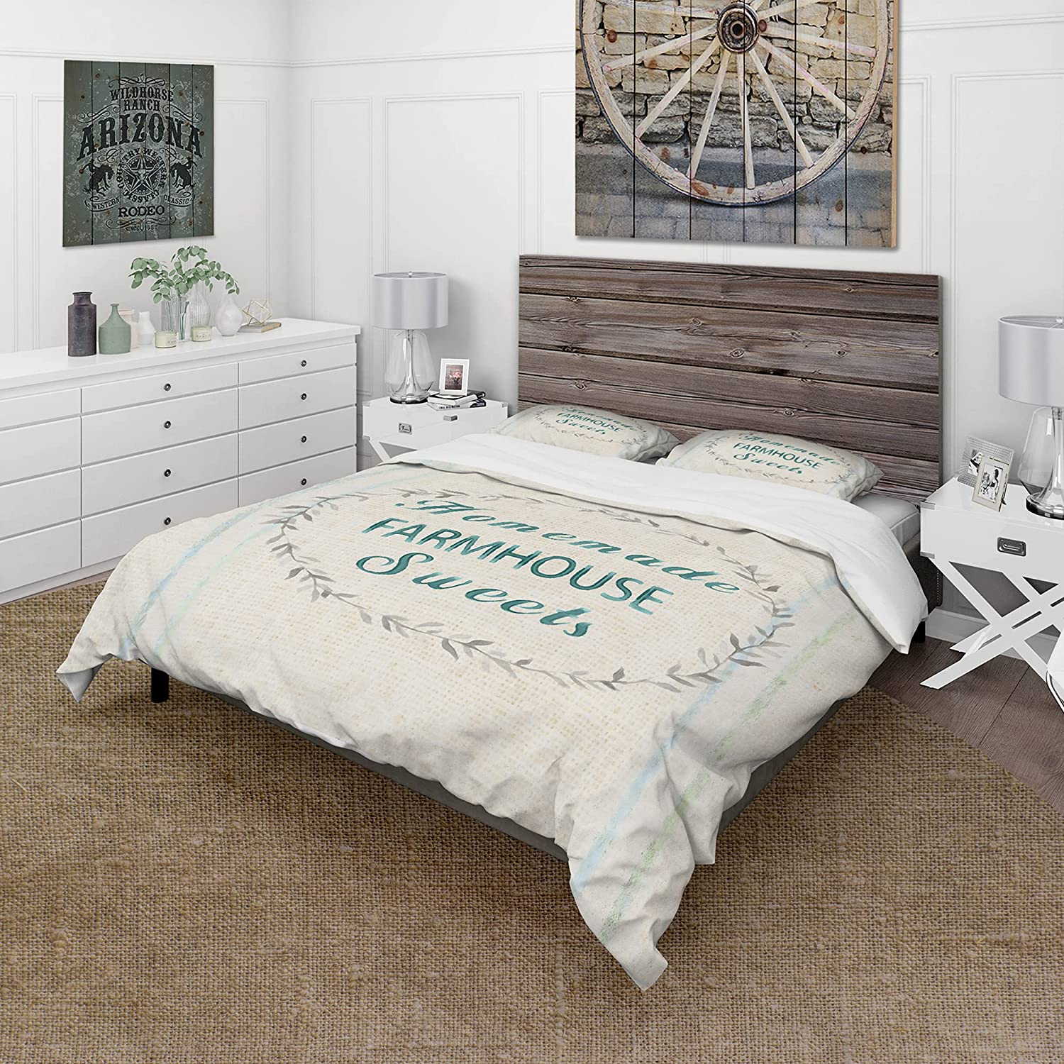 Price:$85.76 'Farmhouse Florals VIII' Farmhouse Duvet Cover Set : Home & Kitchen