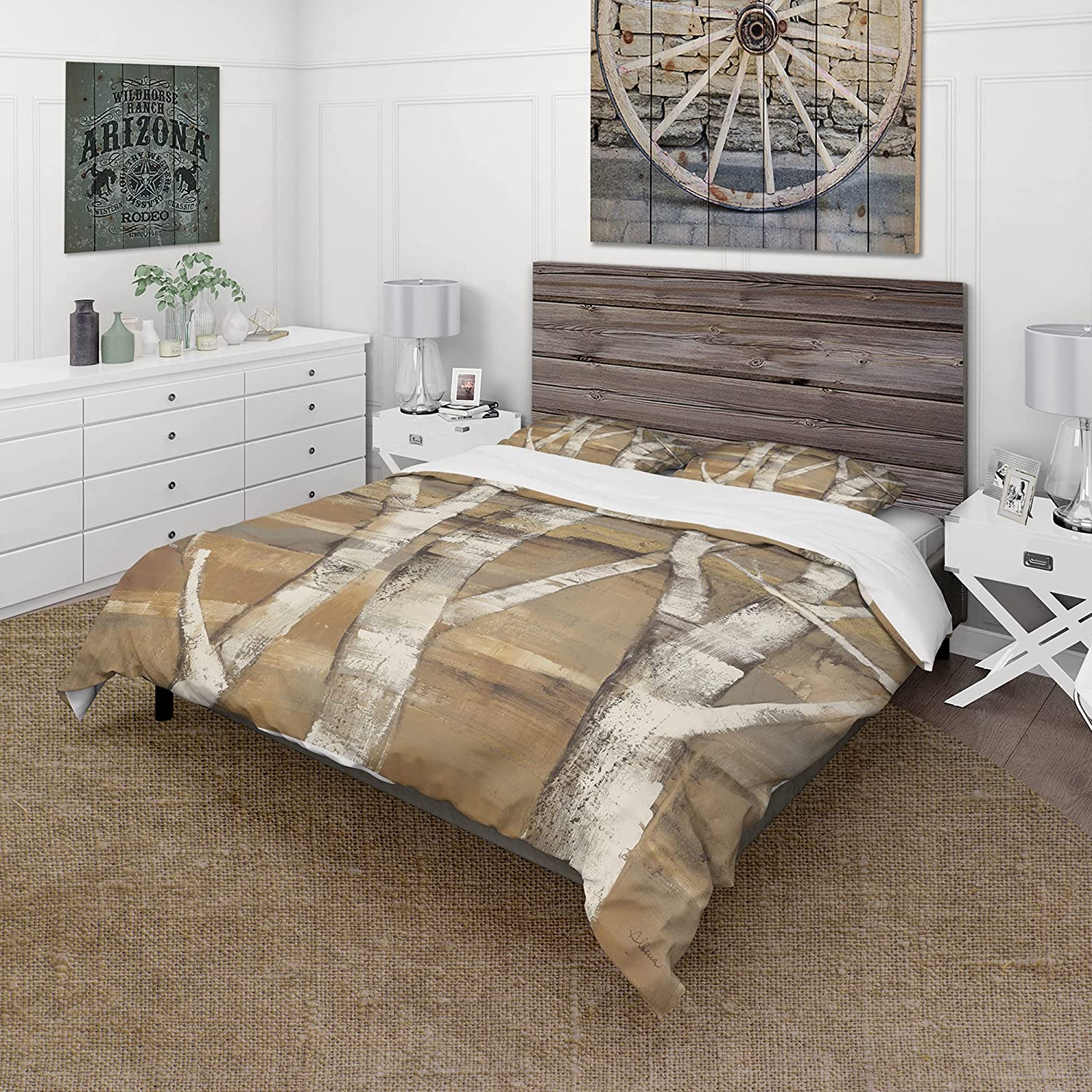 Price:$120.04 'Natural Birch Forest II' Traditional Duvet Cover Set : Home & Kitchen