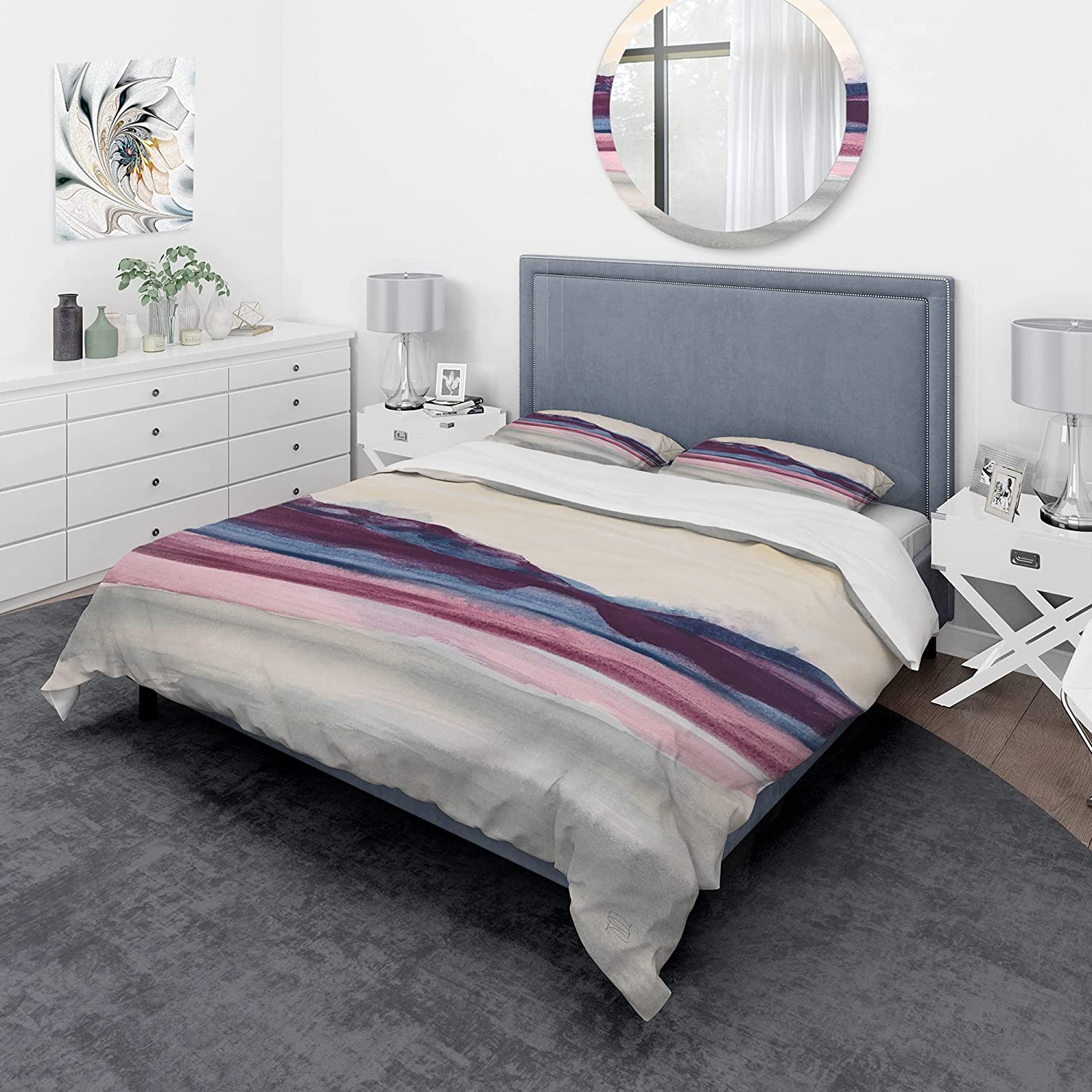 Price:$109.78 'Purple Rock Landscape' Geometric Duvet Cover Set : Home & Kitchen