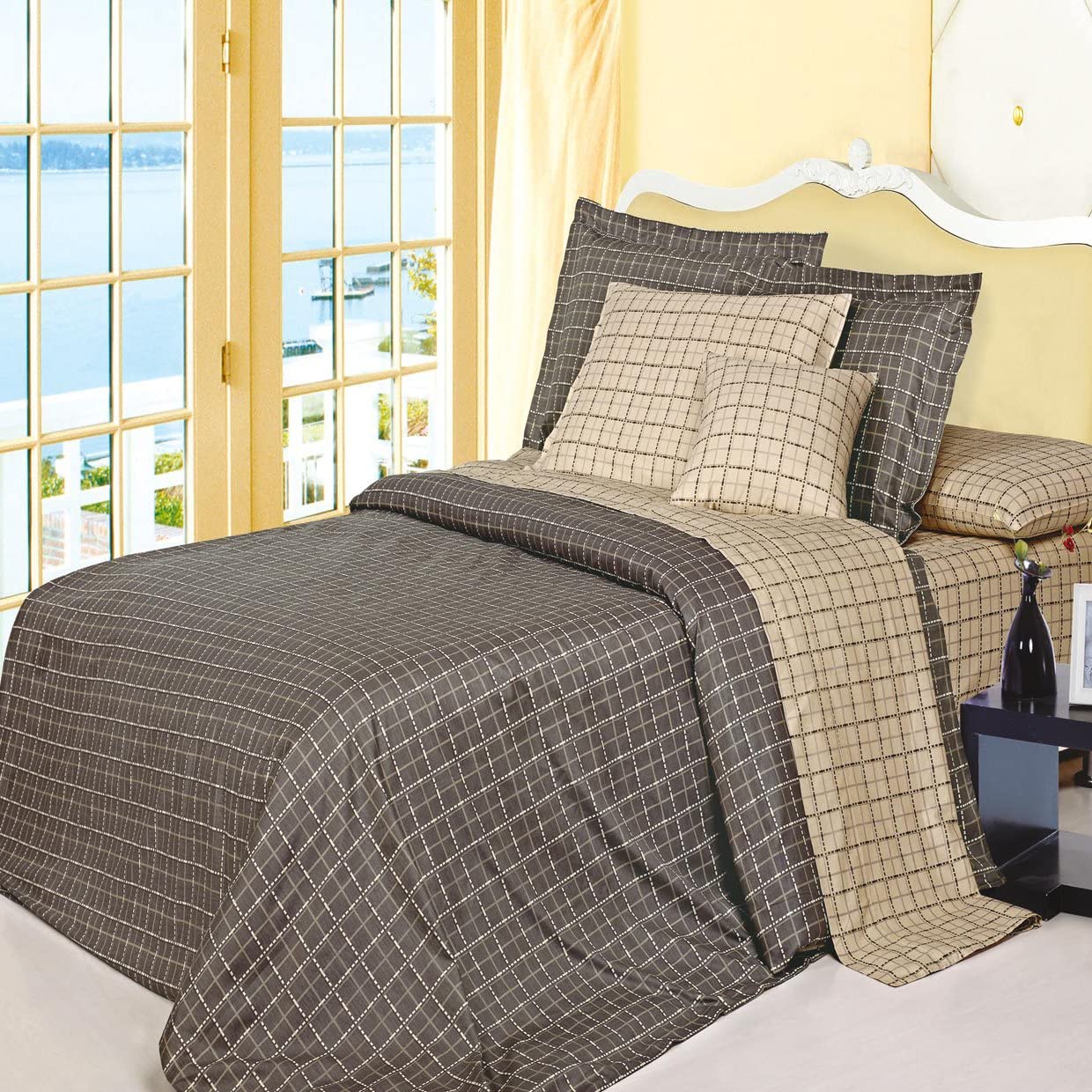 Price:$85.99 HOME Matrix 4-Piece Duvet Cover Set, Queen : Home & Kitchen
