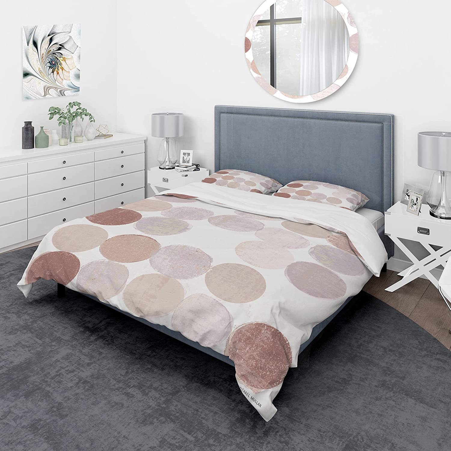 Price:$85.76 'Shade of Pink Geometric Dots II' Geometric Duvet Cover Set : Home & Kitchen
