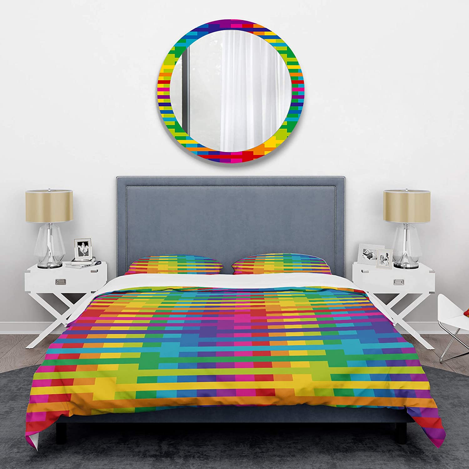 Price:$85.76 Colors Simple Geometric Pattern.' Mid-Century Modern Duvet Cover Set : Home & Kitchen