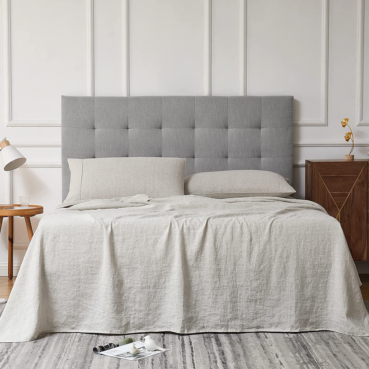Price:$295.99 Linen Duvet Cover and Linen Sheets Set King Size Natural Linen : Home & Kitchen