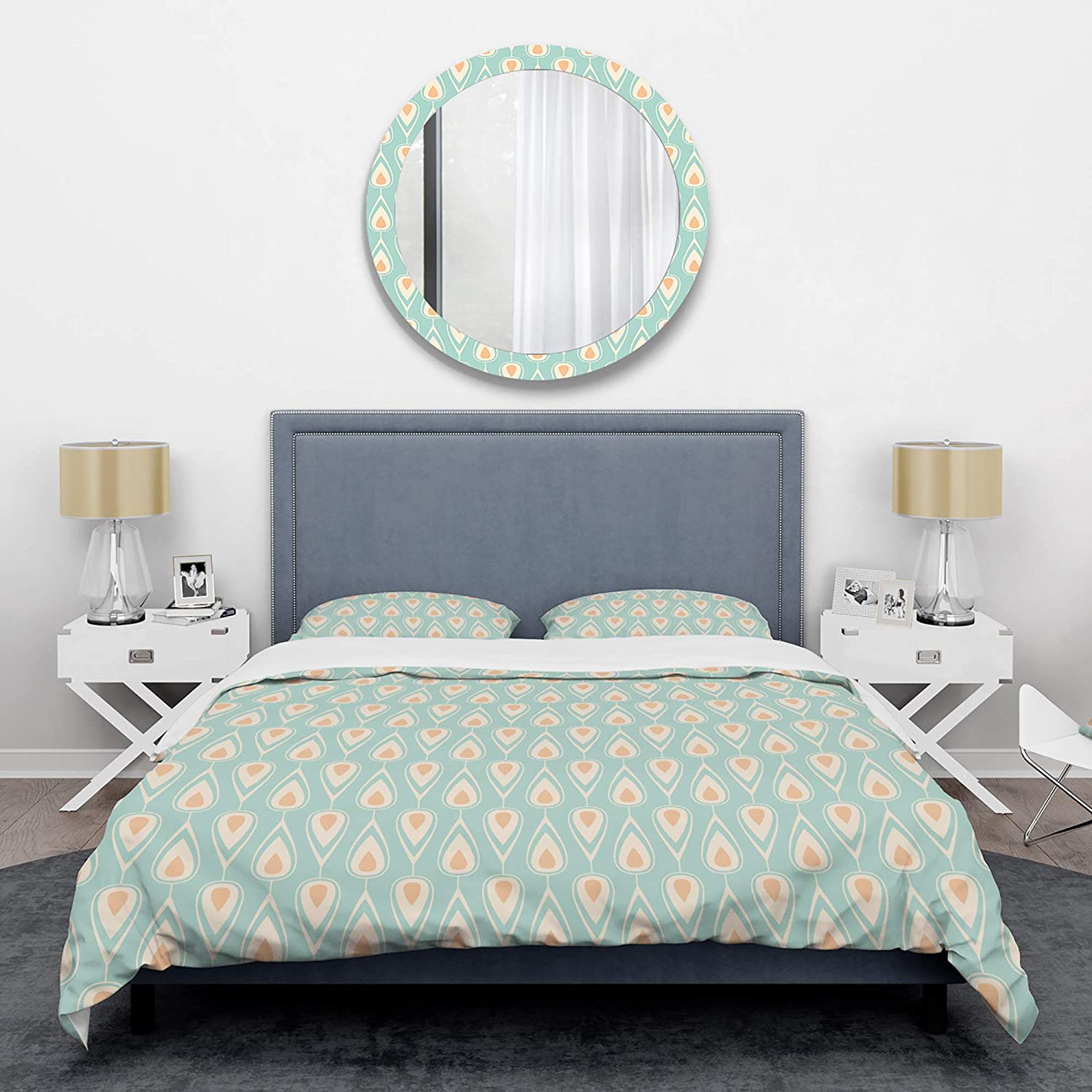 Price:$85.79 'Retro Ornamental Design VIII' Mid-Century Modern Duvet Cover Set : Home & Kitchen