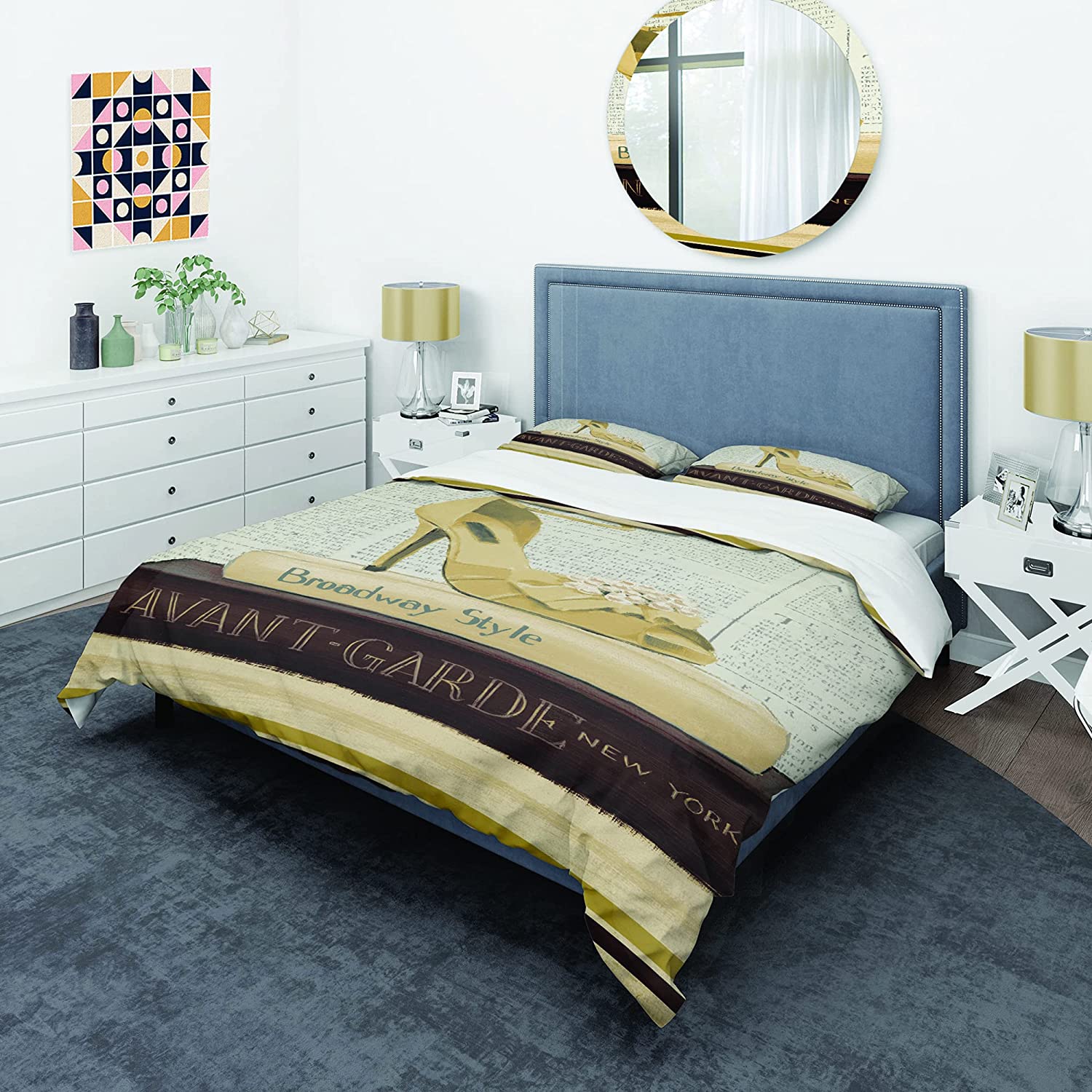 Price:$120.04 'Gold Fashion High Hells III' Glam Duvet Cover Set : Home & Kitchen