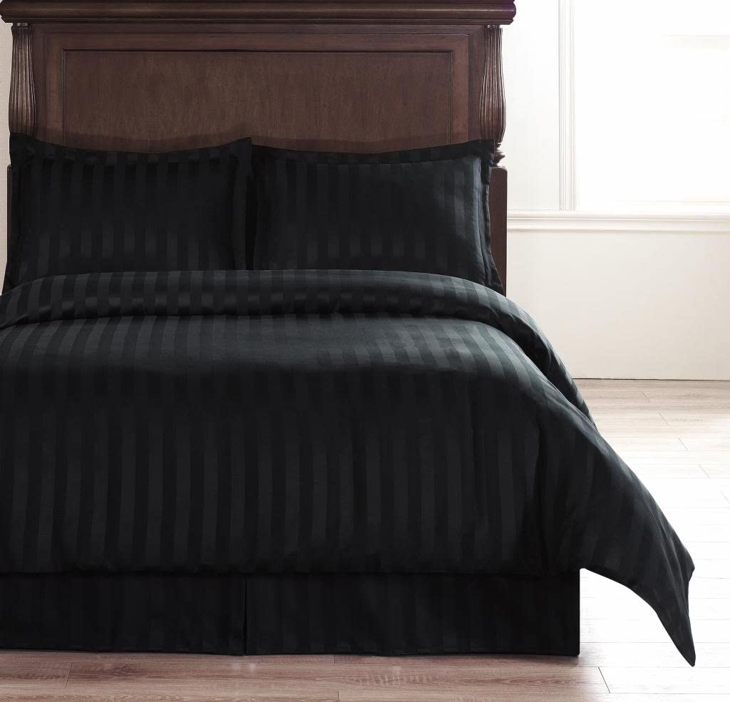 Price:$80.93 Beddings Hotel Collection 4 Piece Reversible Duvet Cover Set with 1 Piece Duvet Insert, Full, Black : Home & Kitchen