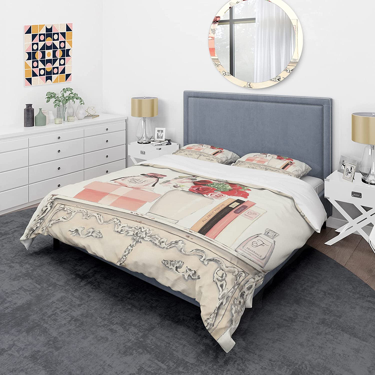 Price:$85.76 'Roses, Fragrance and Glamorous Belle Parfum' Glam Duvet Cover Set : Home & Kitchen