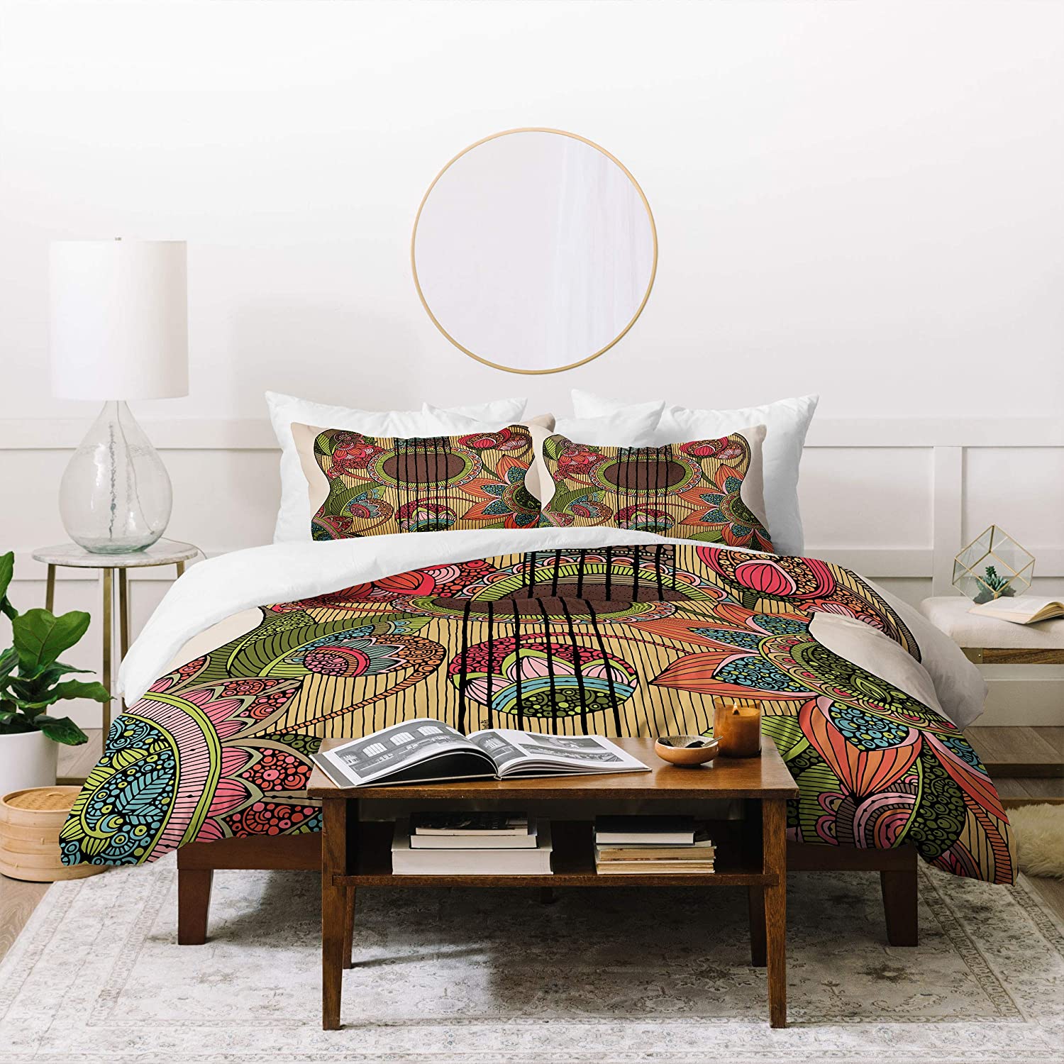 Price:$177.24 Designs Valentina Ramos The Guitar Duvet Set with Two Pillow Shams, Queen/Full, Multi : Home & Kitchen