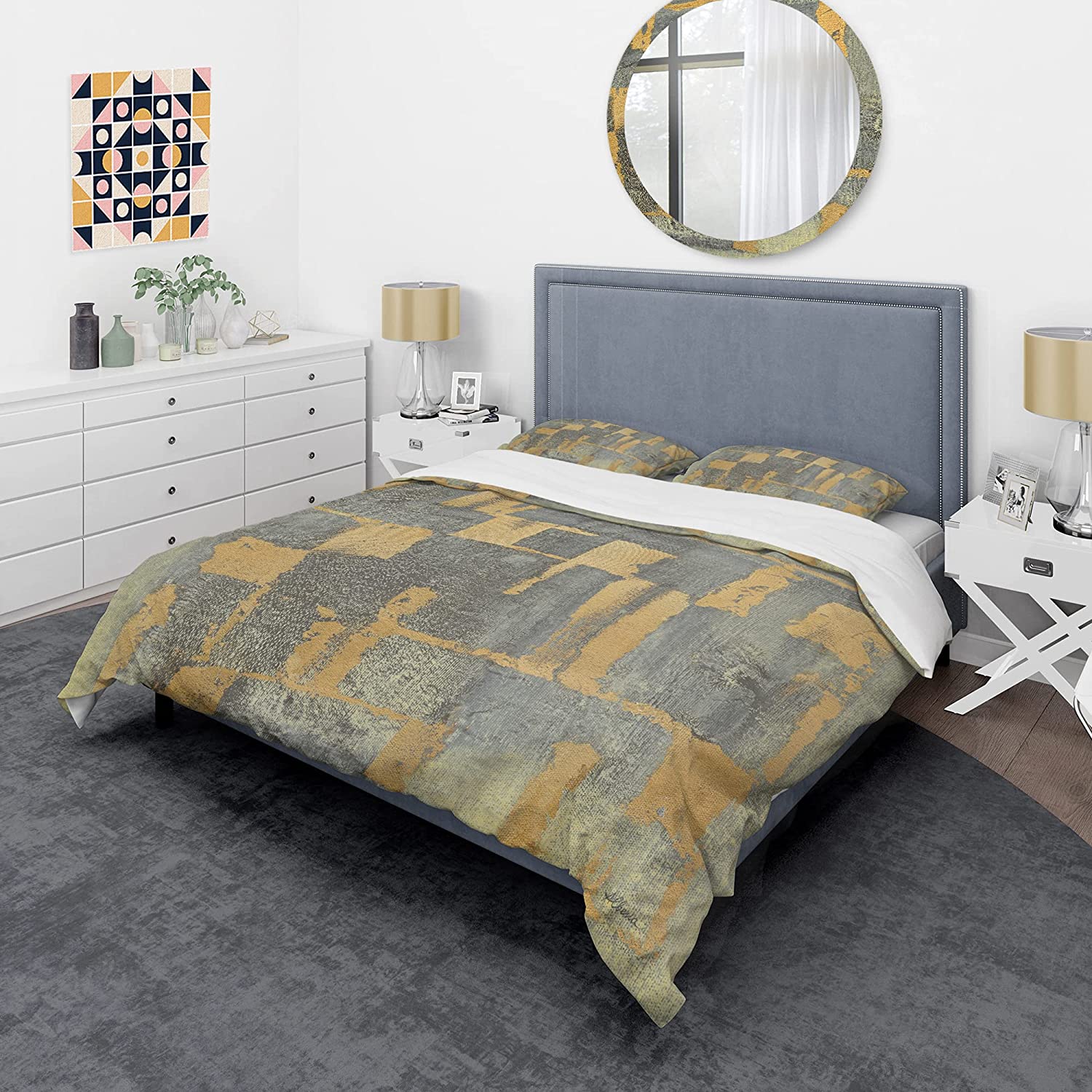 Price:$109.78 'Glam Metallic Form II' Glam Duvet Cover Set : Home & Kitchen