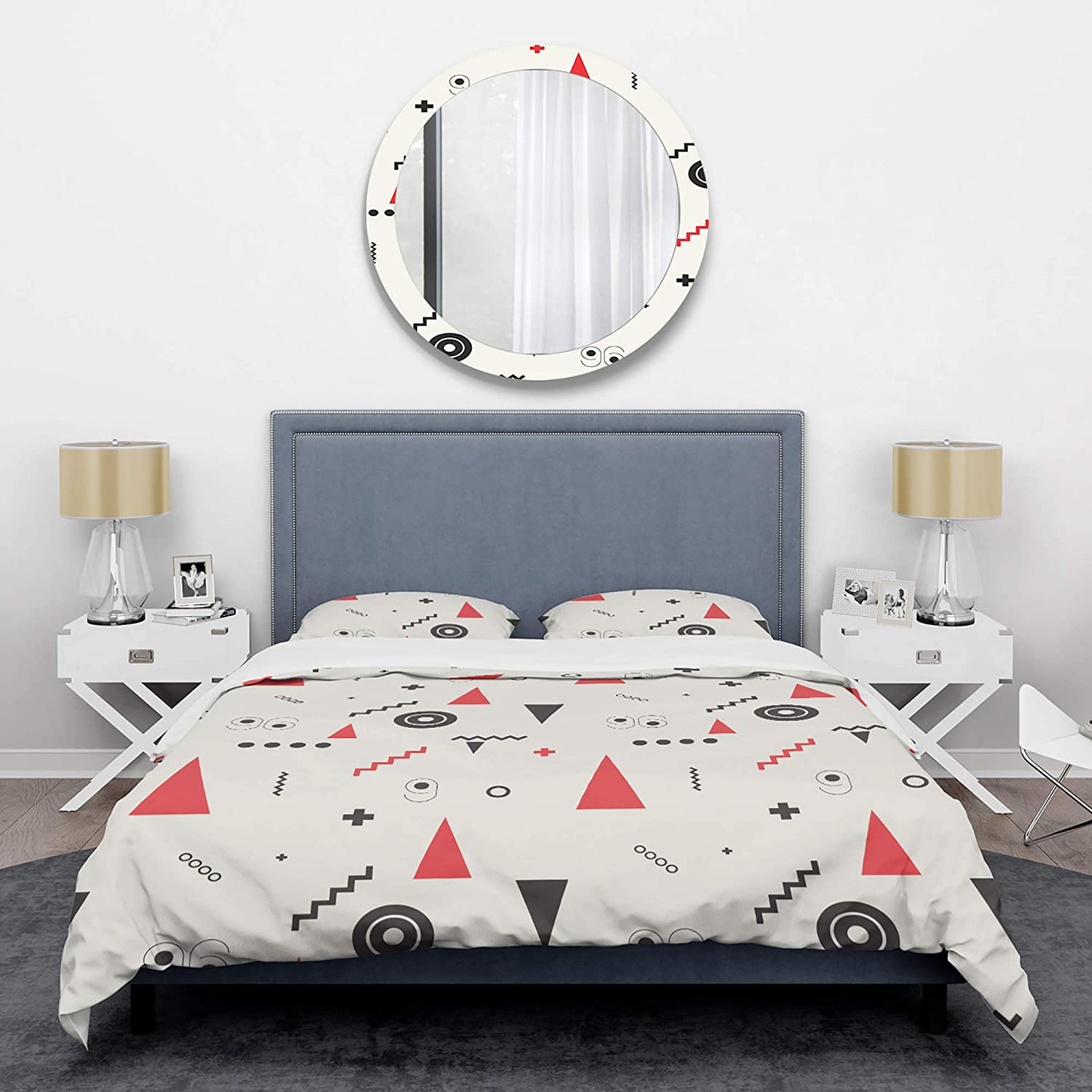 Price:$109.78 'Triangular Retro Design III' Mid-Century Modern Duvet Cover Set : Home & Kitchen