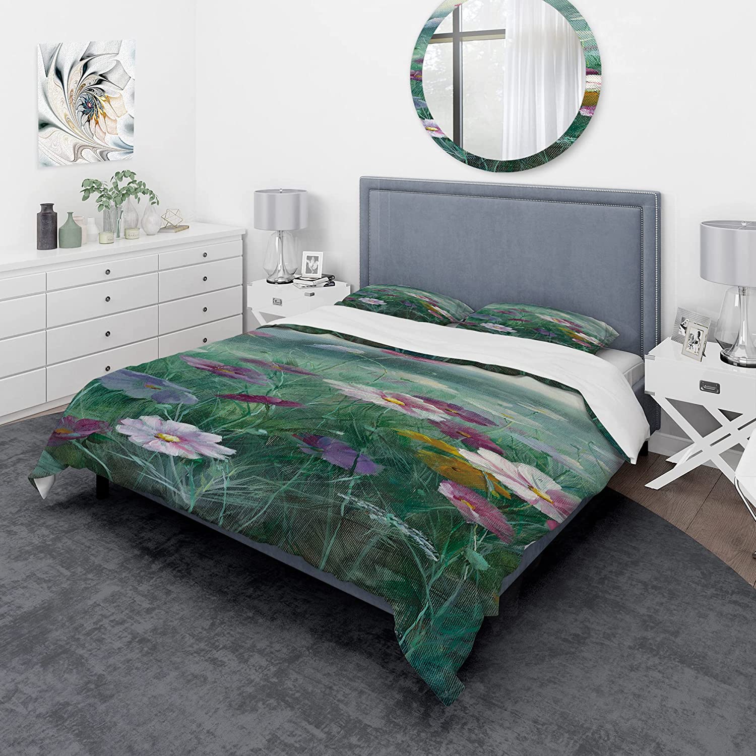 Price:$109.78 'Cosmos at Dawn II' Geometric Duvet Cover Set : Home & Kitchen
