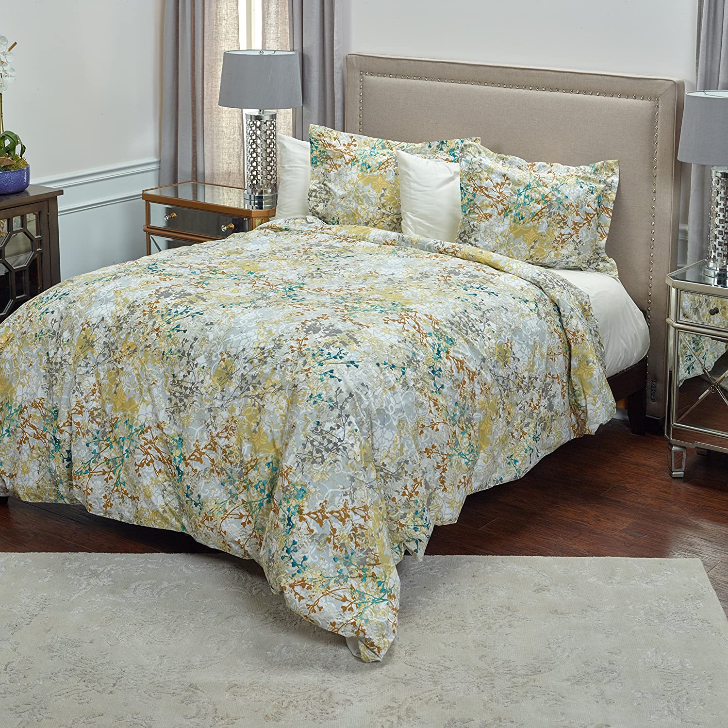 Price:$192.19 Home Gypsy Jaine Cotton Duvet Cover Set, Twin, Beige : Home & Kitchen