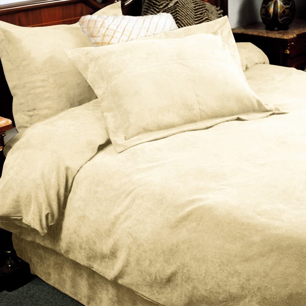 Price:$43.44 Home Fashions 3 Piece Oversized Micro Suede Saddle Duvet Cover Set, Twin, Ivory : Home & Kitchen