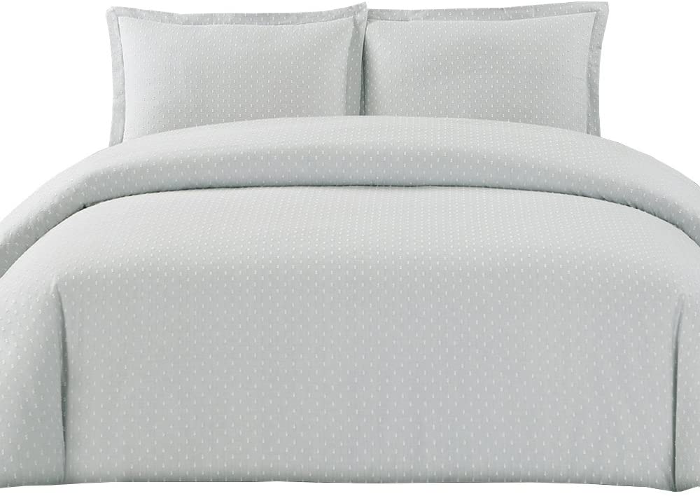 Price:$78.79 Home Grey Whitney Clip Yarn Full/Queen Duvet Cover Set : Home & Kitchen