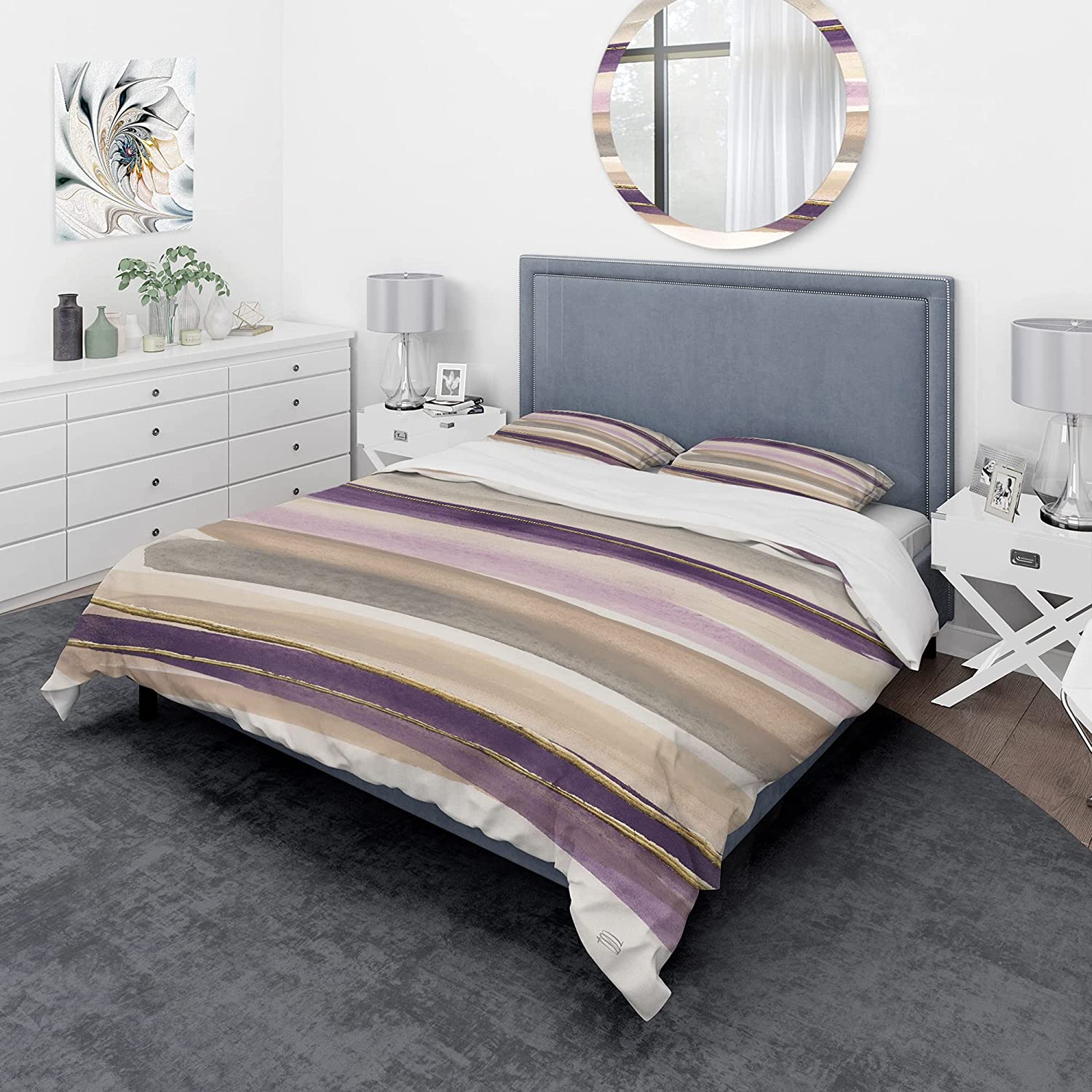 Price:$85.76 'Shape of Glam Purple' Geometric Duvet Cover Set : Home & Kitchen