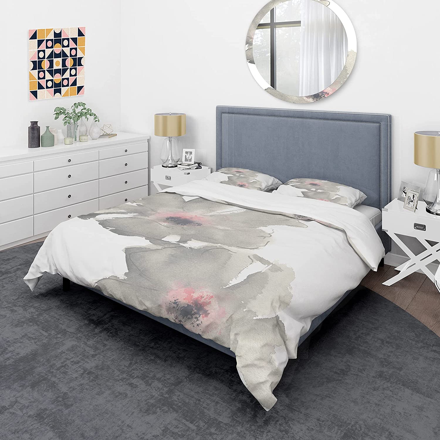 Price:$120.04 'Shabby Gray Blush Cosmo II' Shabby Duvet Cover Set : Home & Kitchen