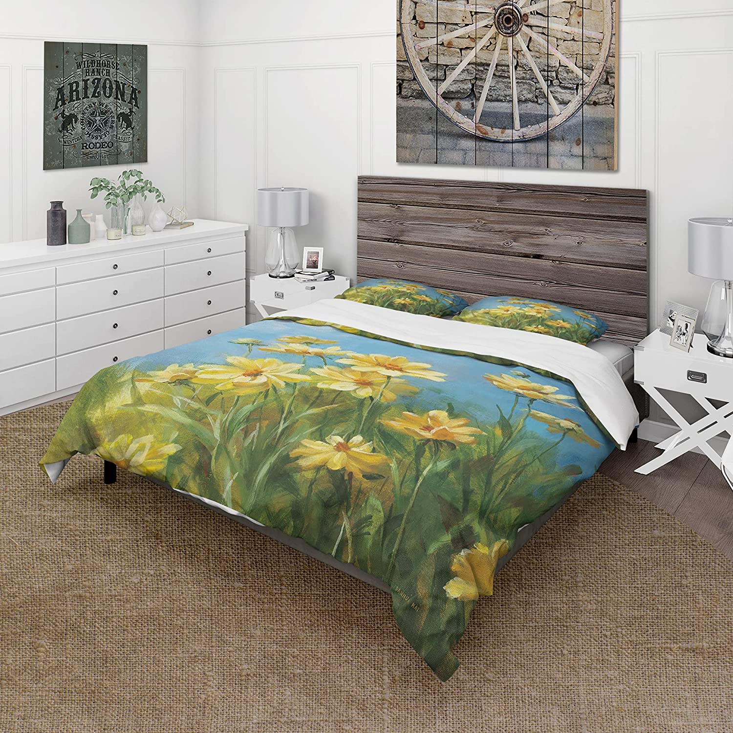 Price:$109.78 'Summer Field I' Traditional Duvet Cover Set : Home & Kitchen