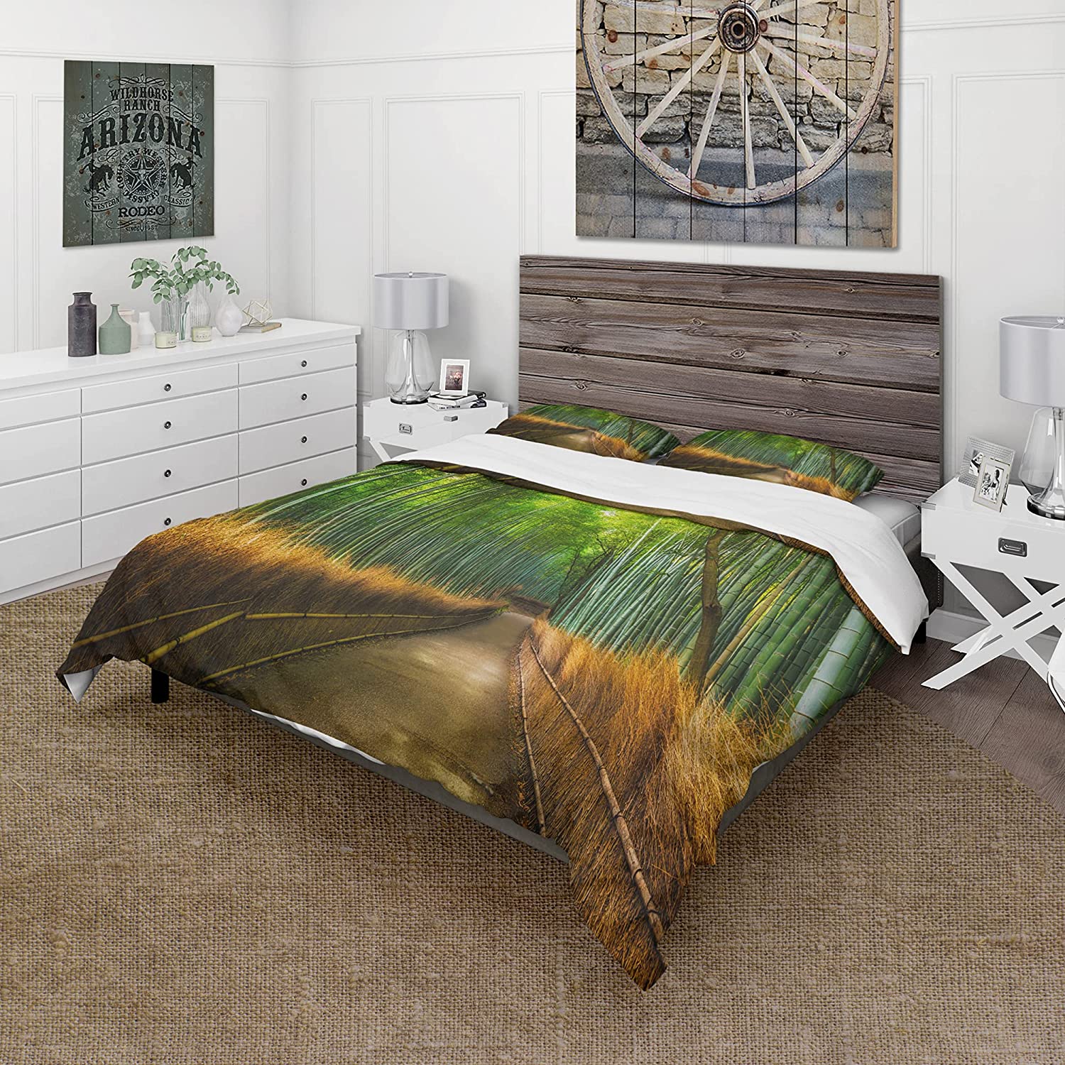 Bamboo Grove Japan' Forest Duvet Cover Set : Home & Kitchen