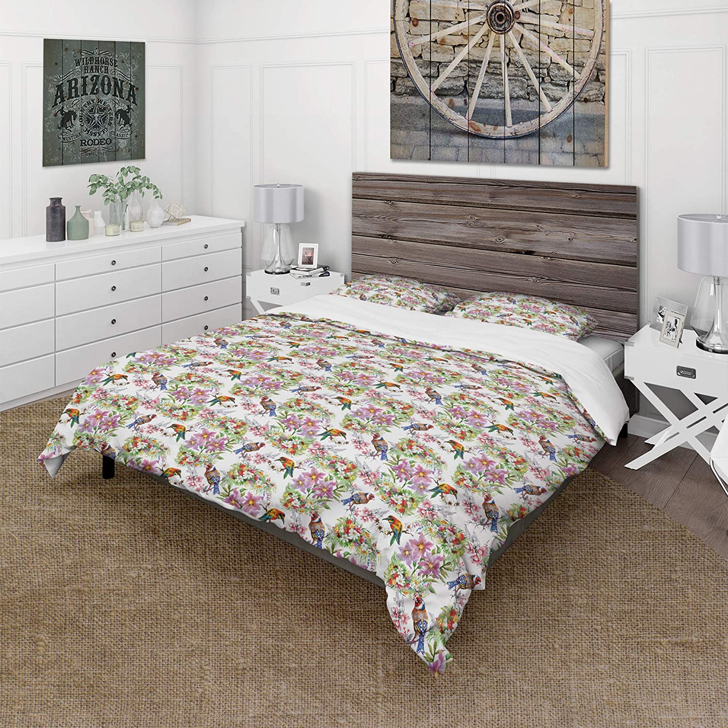 Price:$120.04 with Flowers and Birds' Cabin & Lodge Duvet Cover Set : Home & Kitchen