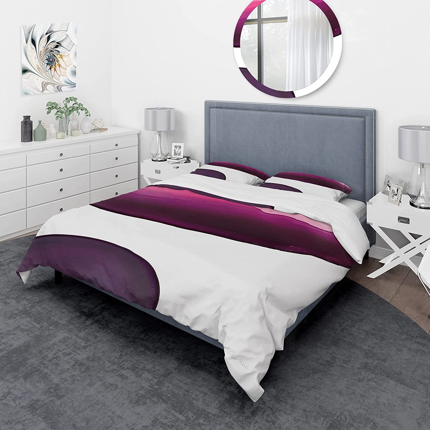 Price:$120.04 'Paint of Magenta Stone' Geometric Duvet Cover Set : Home & Kitchen