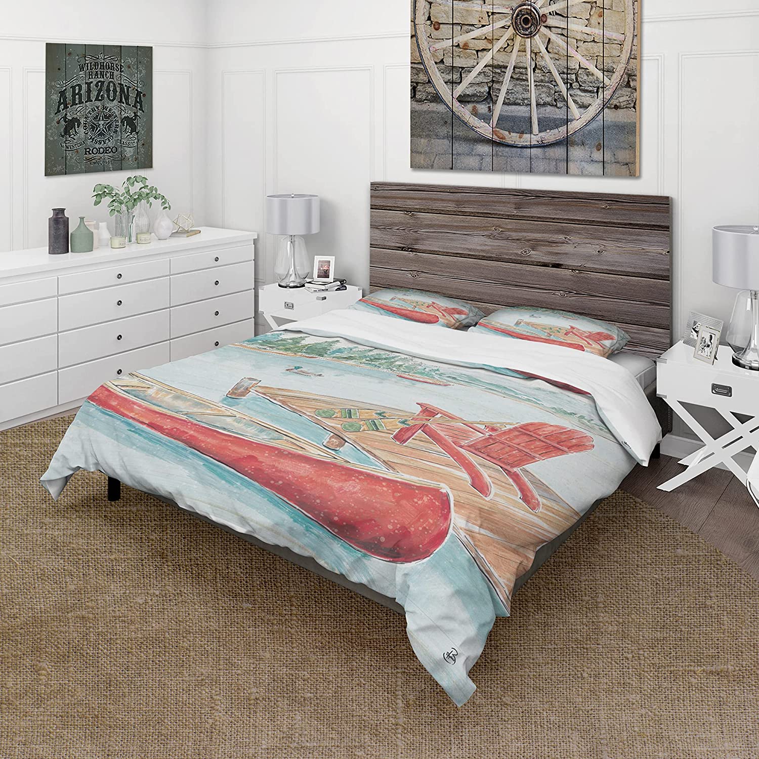 Price:$85.76 'Lake Moments IV' Cottage Duvet Cover Set : Home & Kitchen