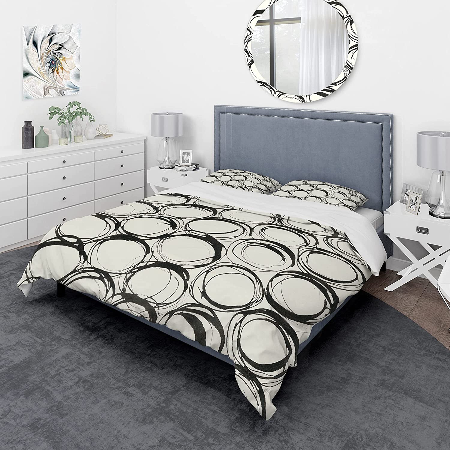 Price:$109.78 'Minimalist Black and White II' Geometric Duvet Cover Set : Home & Kitchen