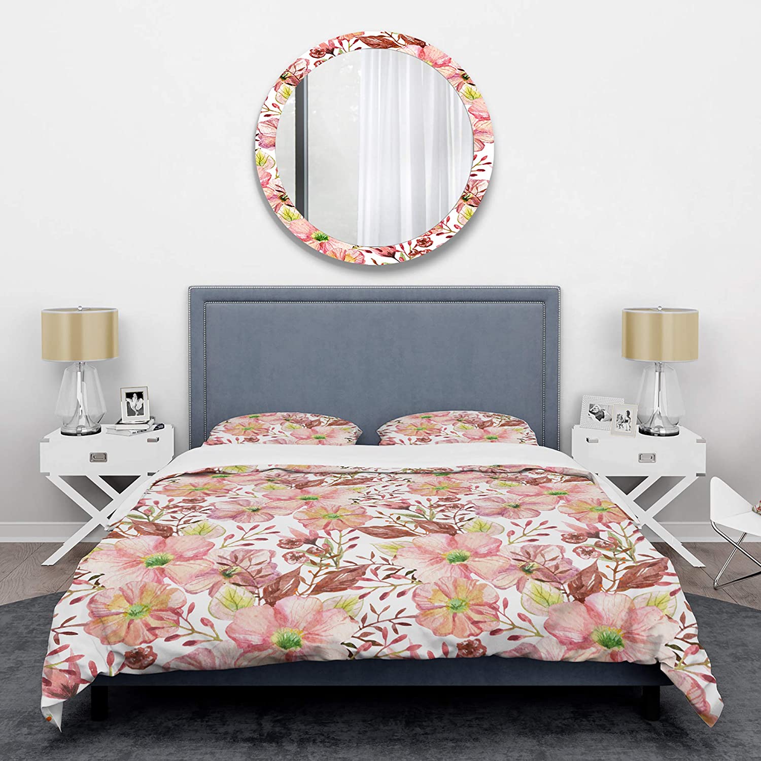 Botanical Retro II' Mid-Century Modern Duvet Cover Set : Home & Kitchen