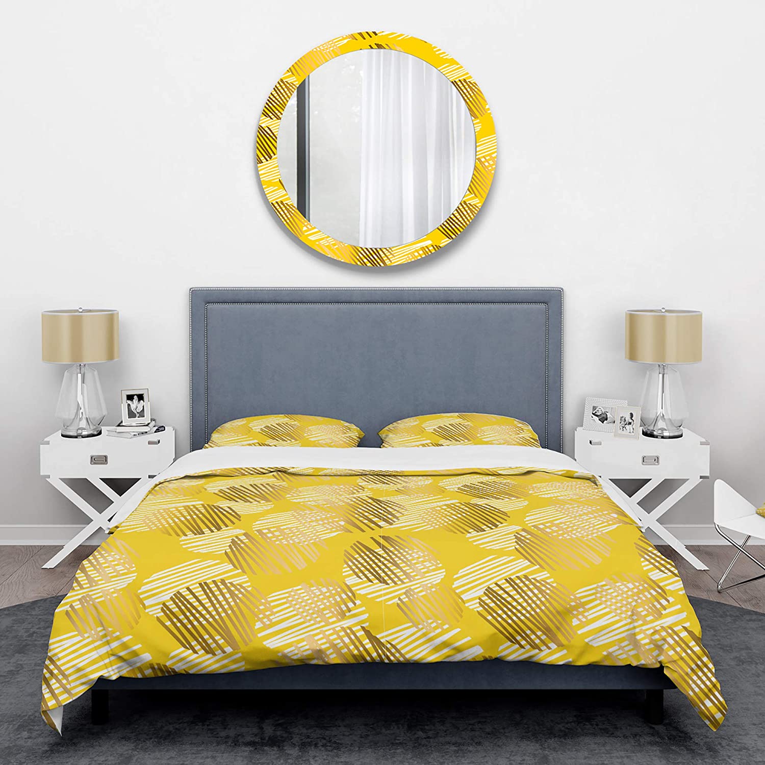 Price:$120.04 'Abstract Retro Geometric III' Mid-Century Modern Duvet Cover Set : Home & Kitchen
