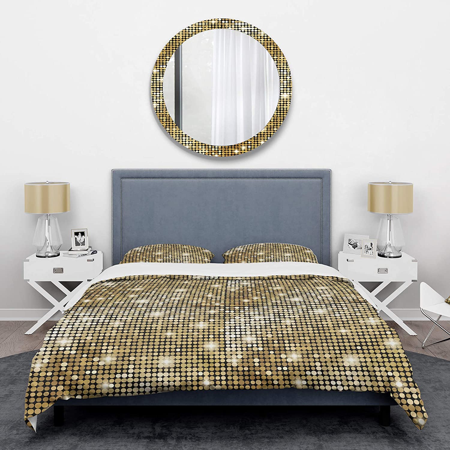 Price:$120.04 'Abstract Gold Mosaic' Mid-Century Modern Duvet Cover Set : Home & Kitchen