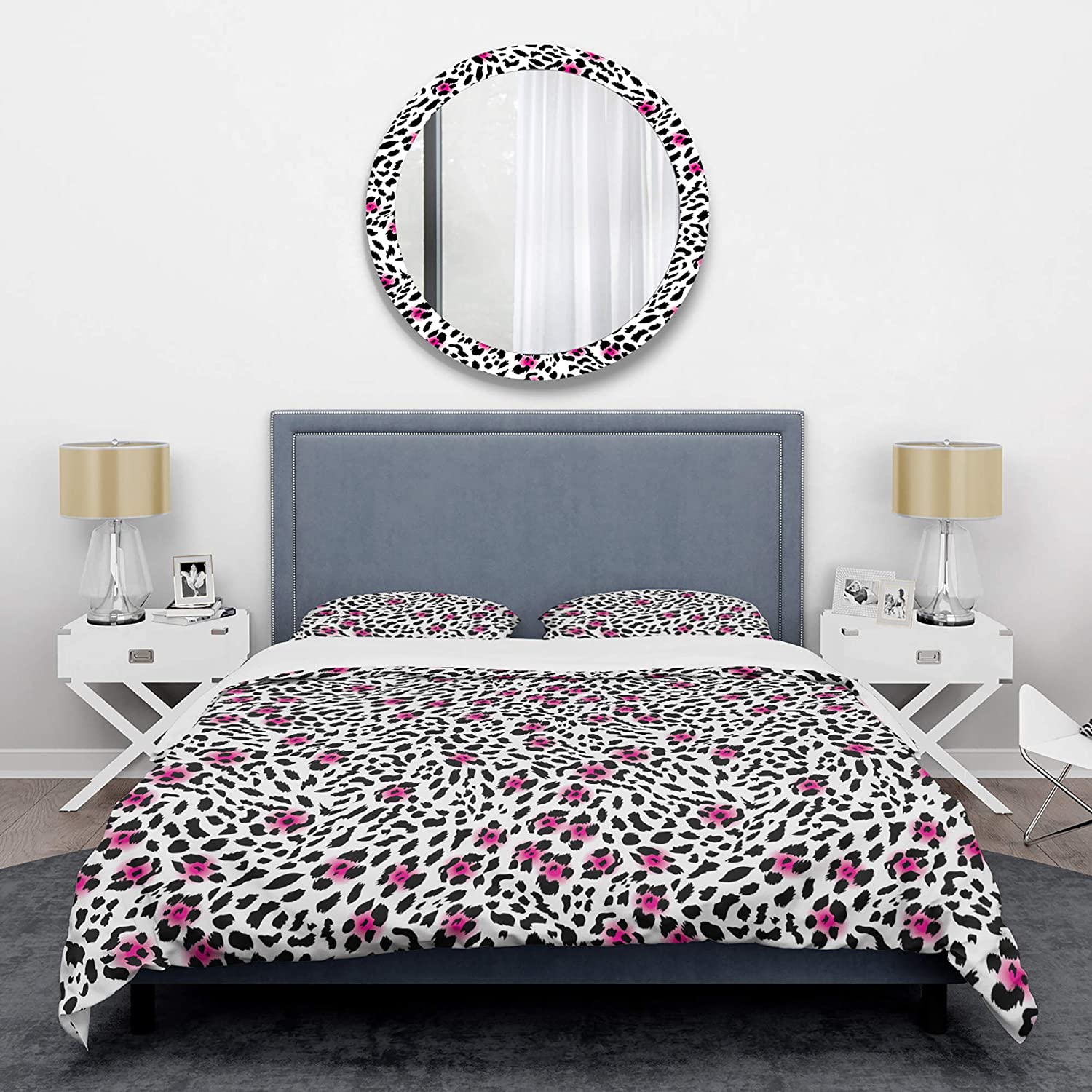 Price:$109.78 'Glam Leopard Pattern' Mid-Century Modern Duvet Cover Set : Home & Kitchen