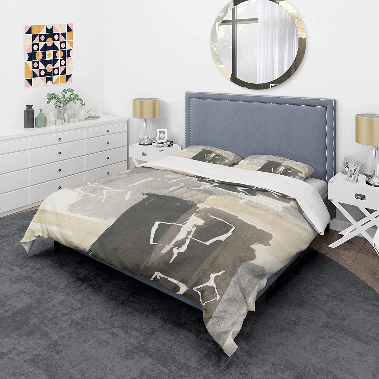 Price:$109.78 'Glam Dancing Shape I' Glam Duvet Cover Set : Home & Kitchen