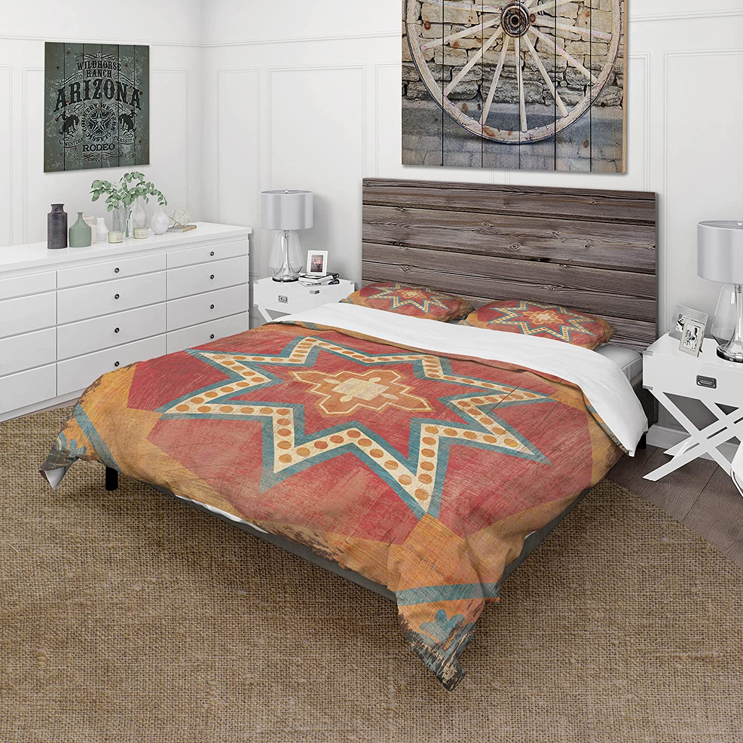 Price:$109.82 'Moroccan Orange Tiles Collage I' Cottage Duvet Cover Set : Home & Kitchen