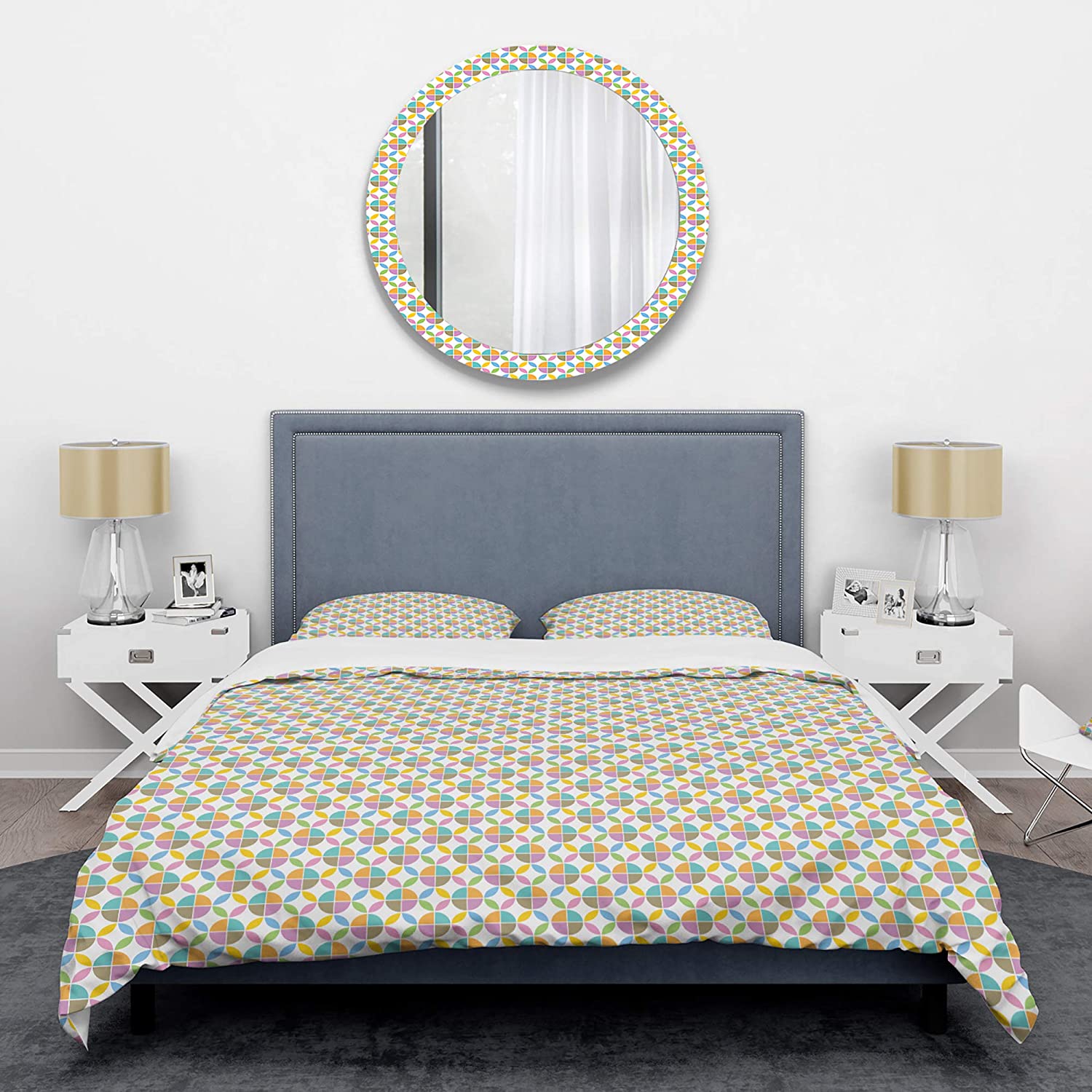 Price:$120.04 'Retro Geometric Design VIII' Mid-Century Modern Duvet Cover Set : Home & Kitchen