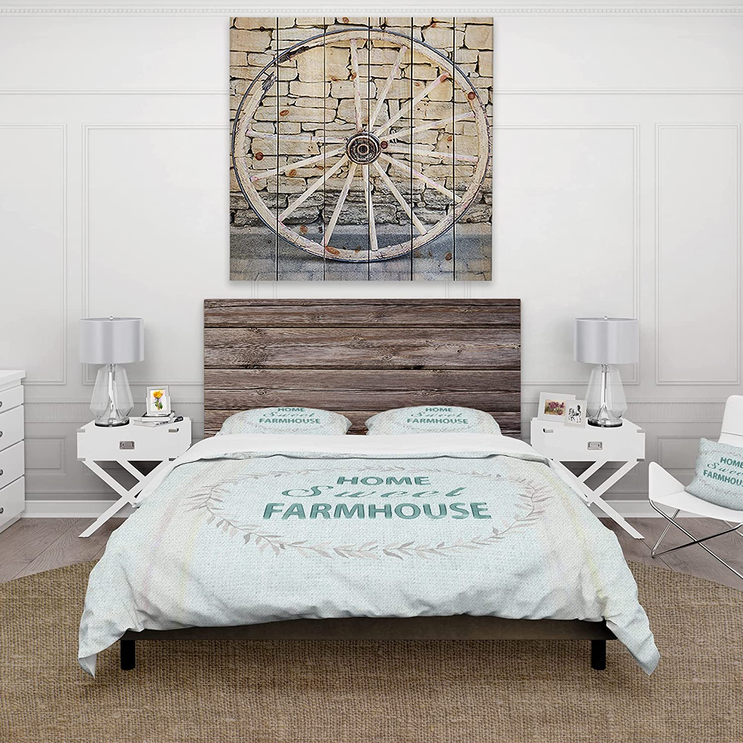 Price:$120.04 'Farmhouse Florals XIII' Farmhouse Duvet Cover Set : Home & Kitchen