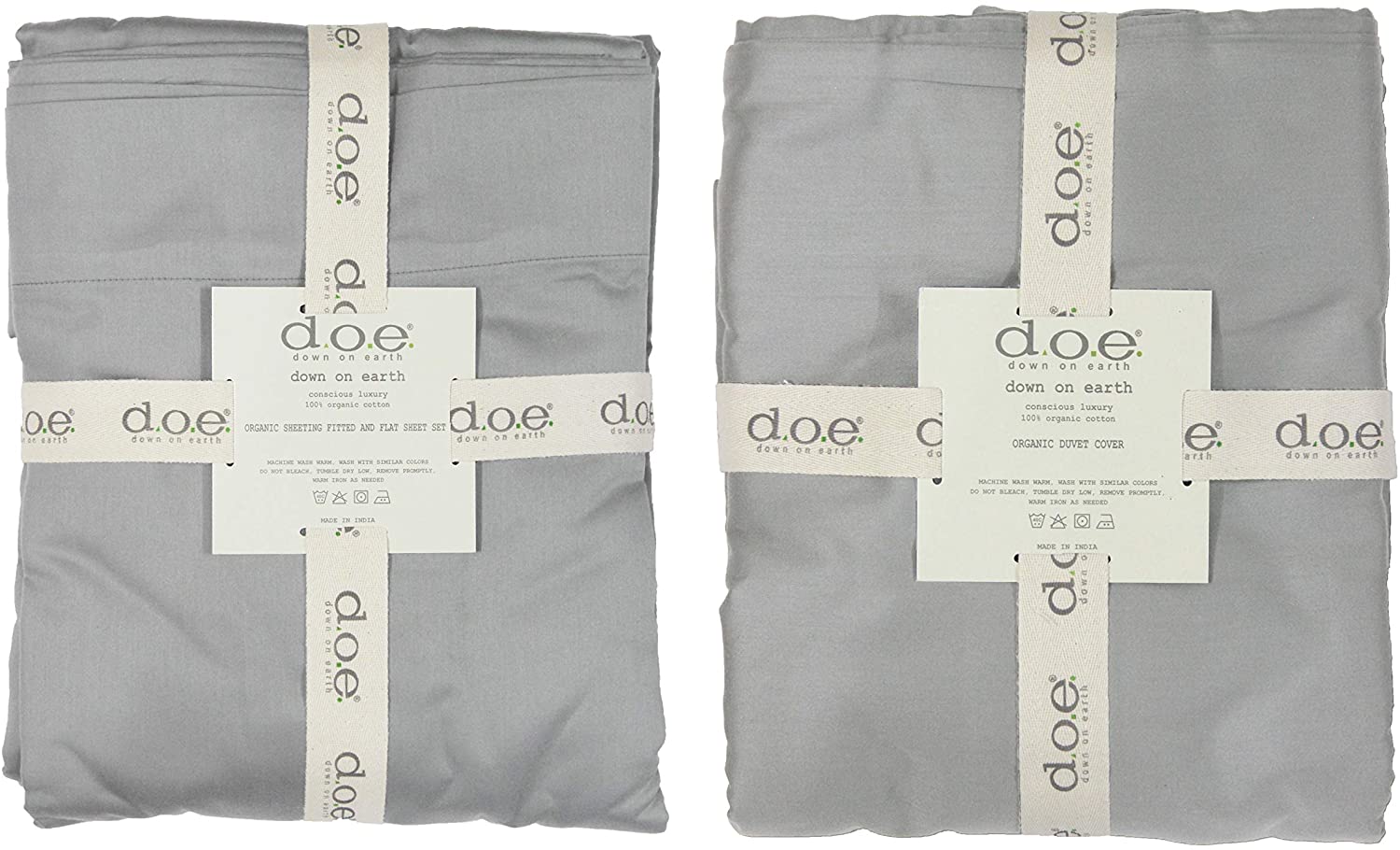 Price:$201.58 Etc d.o.e. Organic Cotton Sheet Set with Duvet Cover, King, Dark Grey : Home & Kitchen