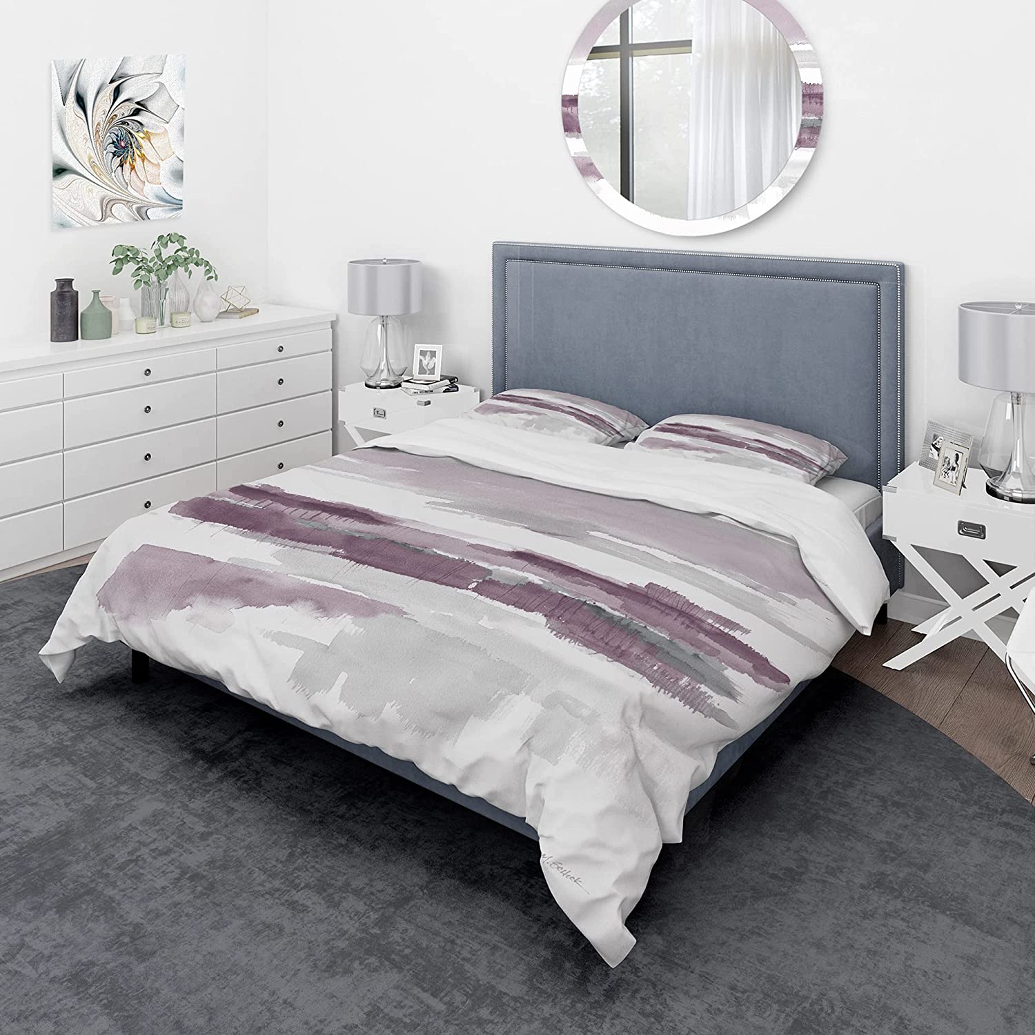 Price:$85.79 'Purple Amethyst Wetlands' Geometric Duvet Cover Set : Home & Kitchen