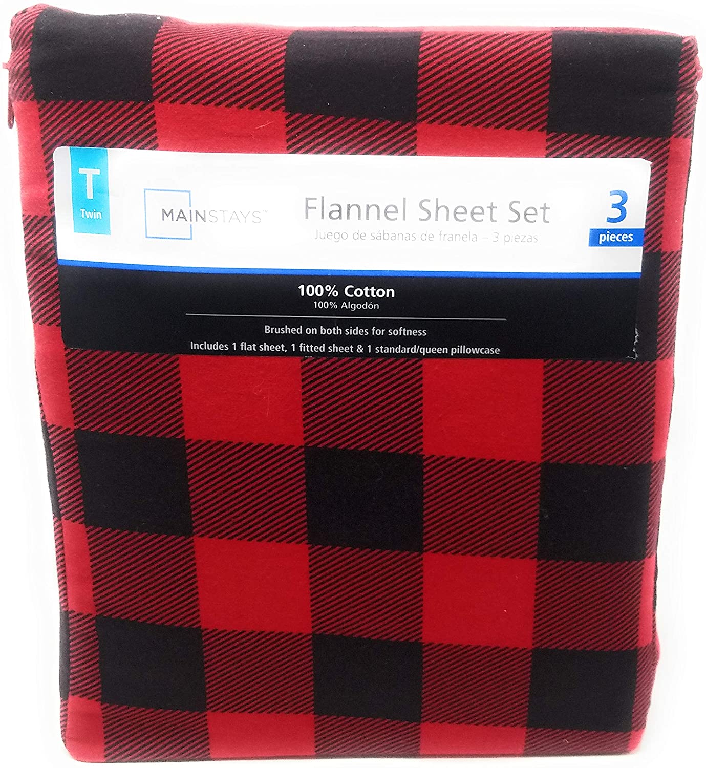 Price:$39.98 Flannel Sheet Set Twin Red Plaid : Home & Kitchen