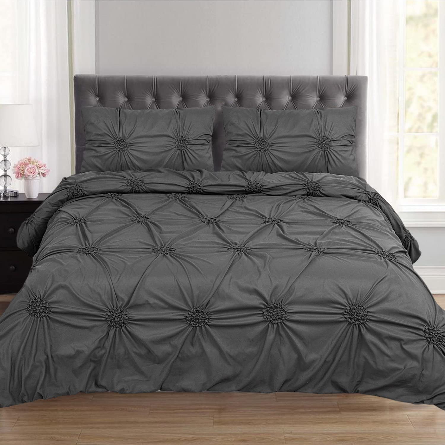 Price:$42.74 Home Collection 3 Piece Sensation Fancy Duvet Cover Set with Pillow Shams, King, Gray : Everything Else