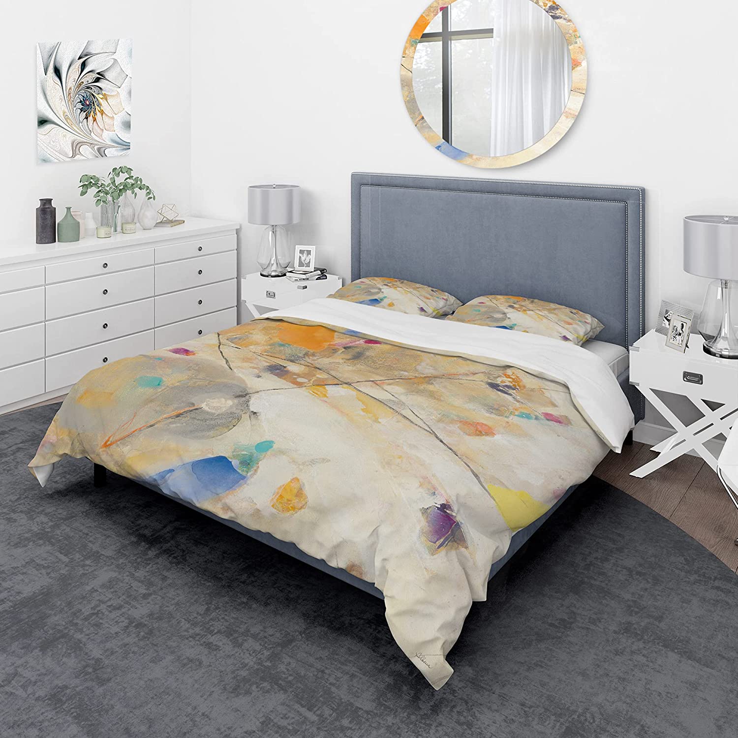 Price:$120.04 'Spring Minimalist Confetti II' Geometric Duvet Cover Set : Home & Kitchen