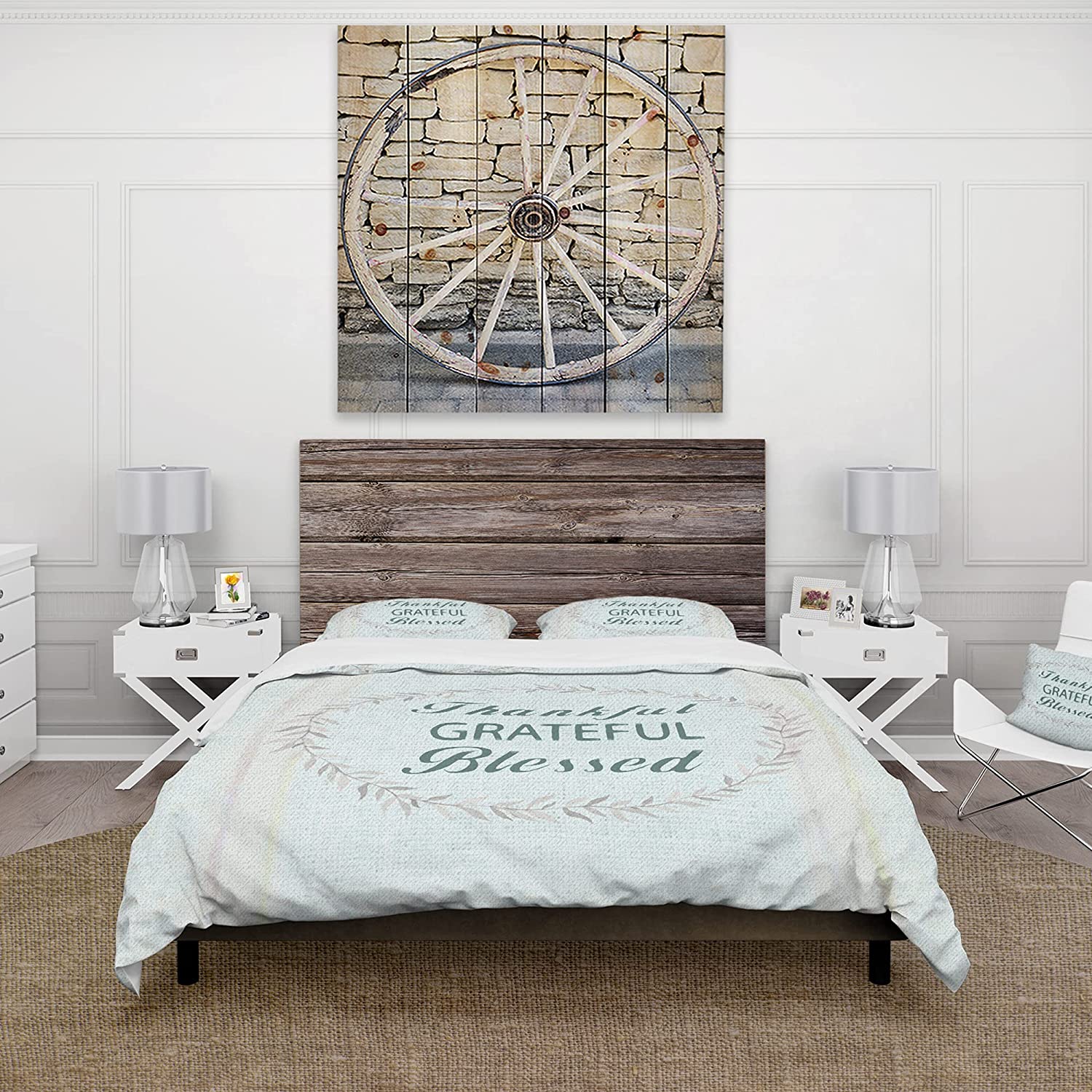 Price:$120.04 'Farmhouse Florals XXII' Farmhouse Duvet Cover Set : Home & Kitchen