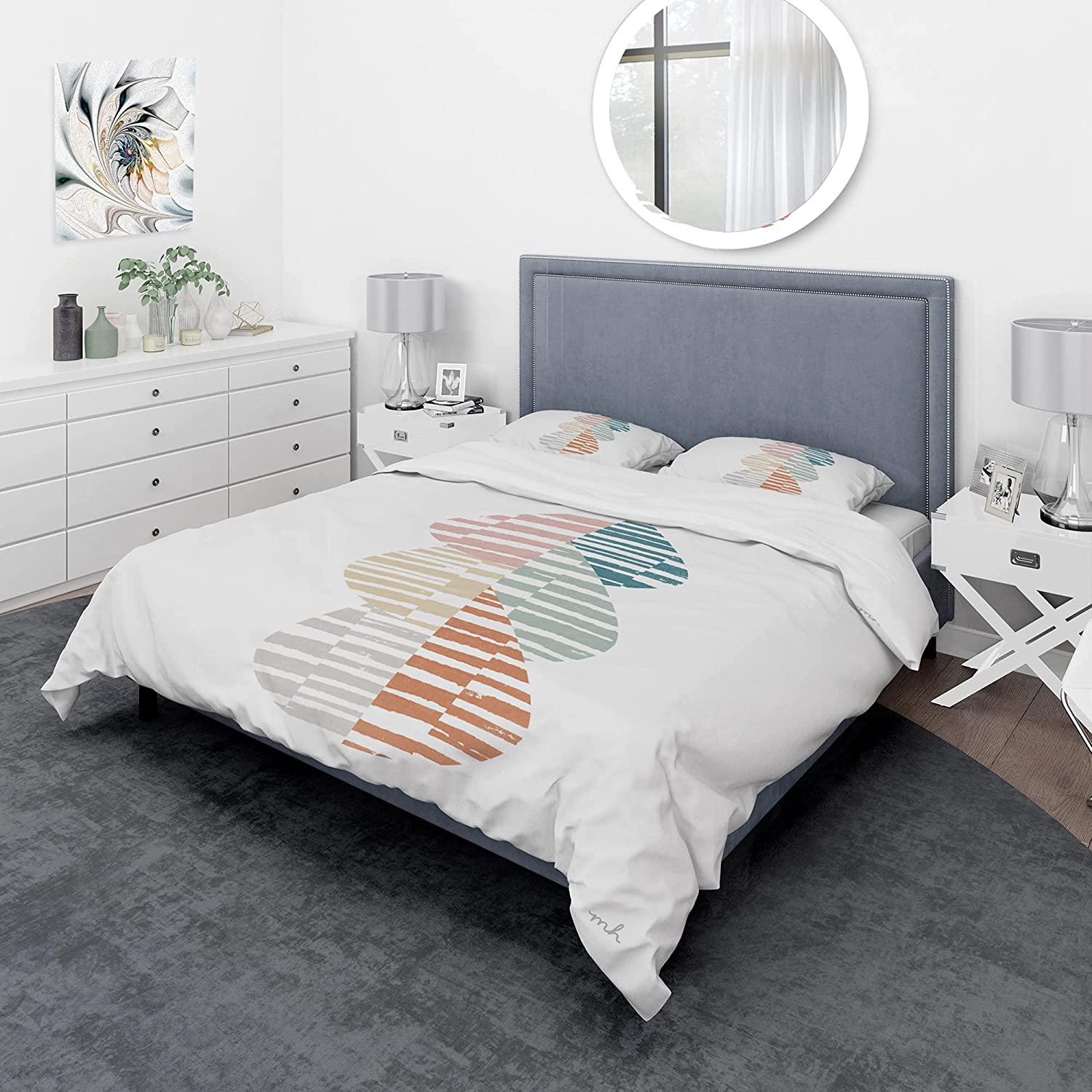 Price:$85.76 'Abstract Orange Drops Meditate IV' Geometric Duvet Cover Set : Home & Kitchen