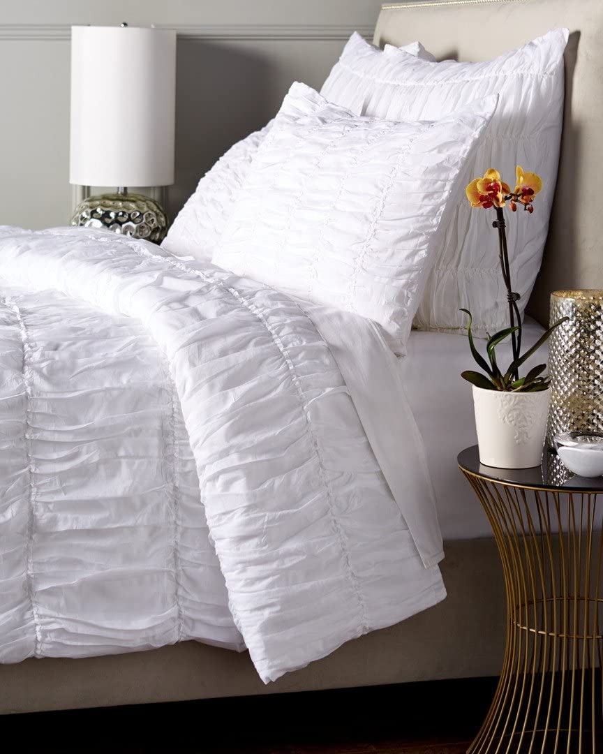 Price:$133.33 Home Sophie Duvet Cover 3-Piece Set, Queen, White : Home & Kitchen