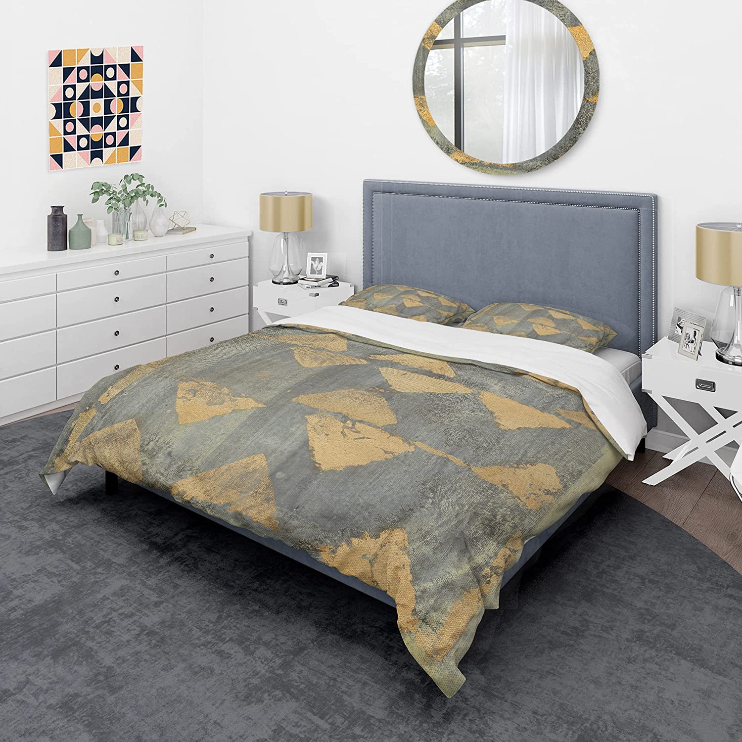 Price:$109.78 'Glam Metallic Form I' Glam Duvet Cover Set : Home & Kitchen