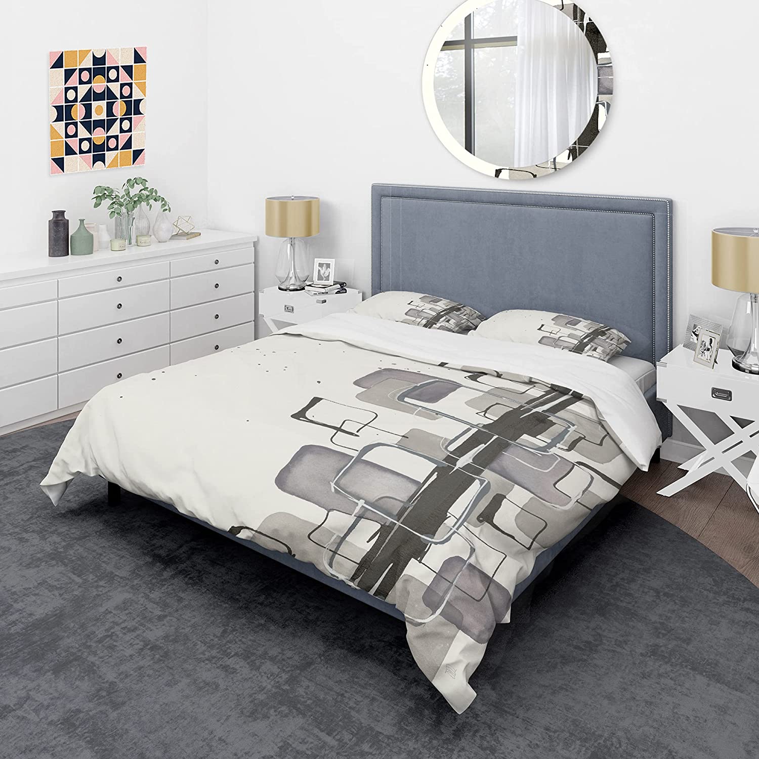 Price:$120.04 'Glam Dancing Shape III' Glam Duvet Cover Set : Home & Kitchen
