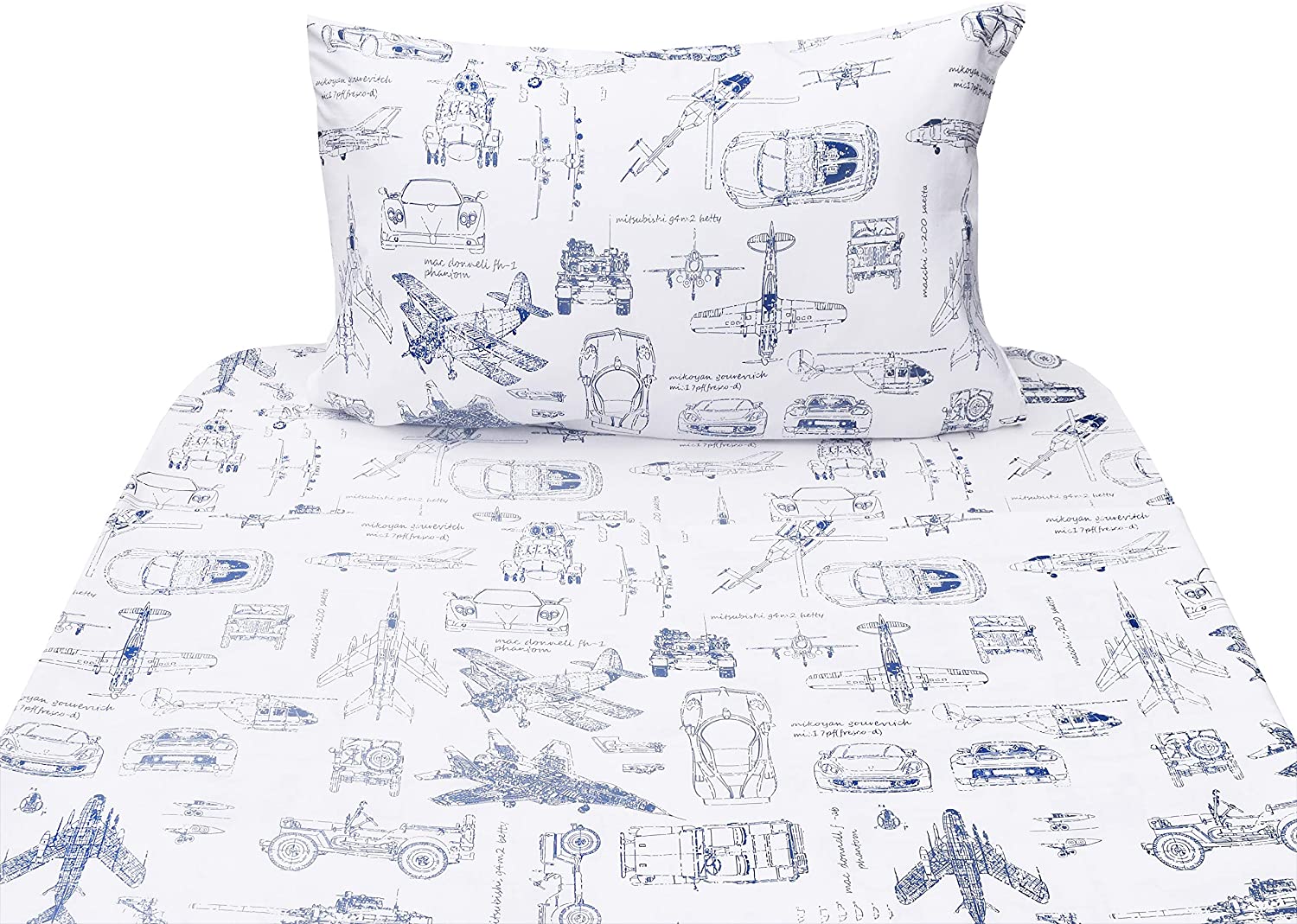 Price:$38.99 Cars Tank Helicopter Aircraft Military Transport Vehicles Twin Sheet Set for Kids Boy Children,100% Cotton, Flat Sheet + Fitted Sheet + Pillowcase Bedding Set (Vehicle) : Home & Kitchen